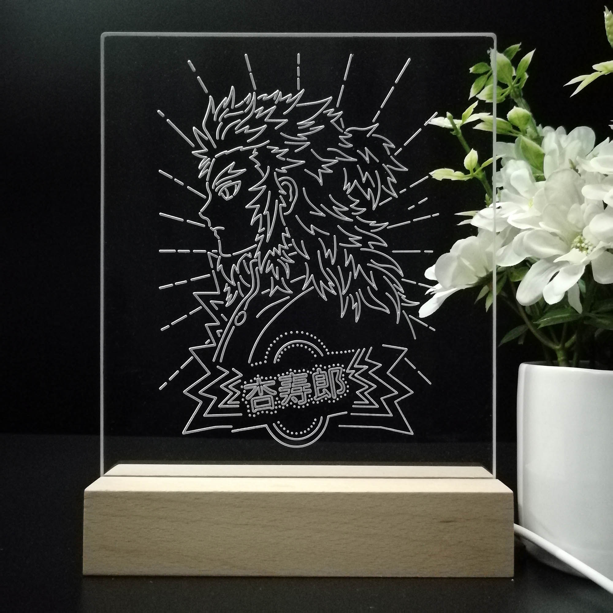 Demon Slayer Rengoku Kyoujurou 3D Neon LED Night Light Sign Table Lamp