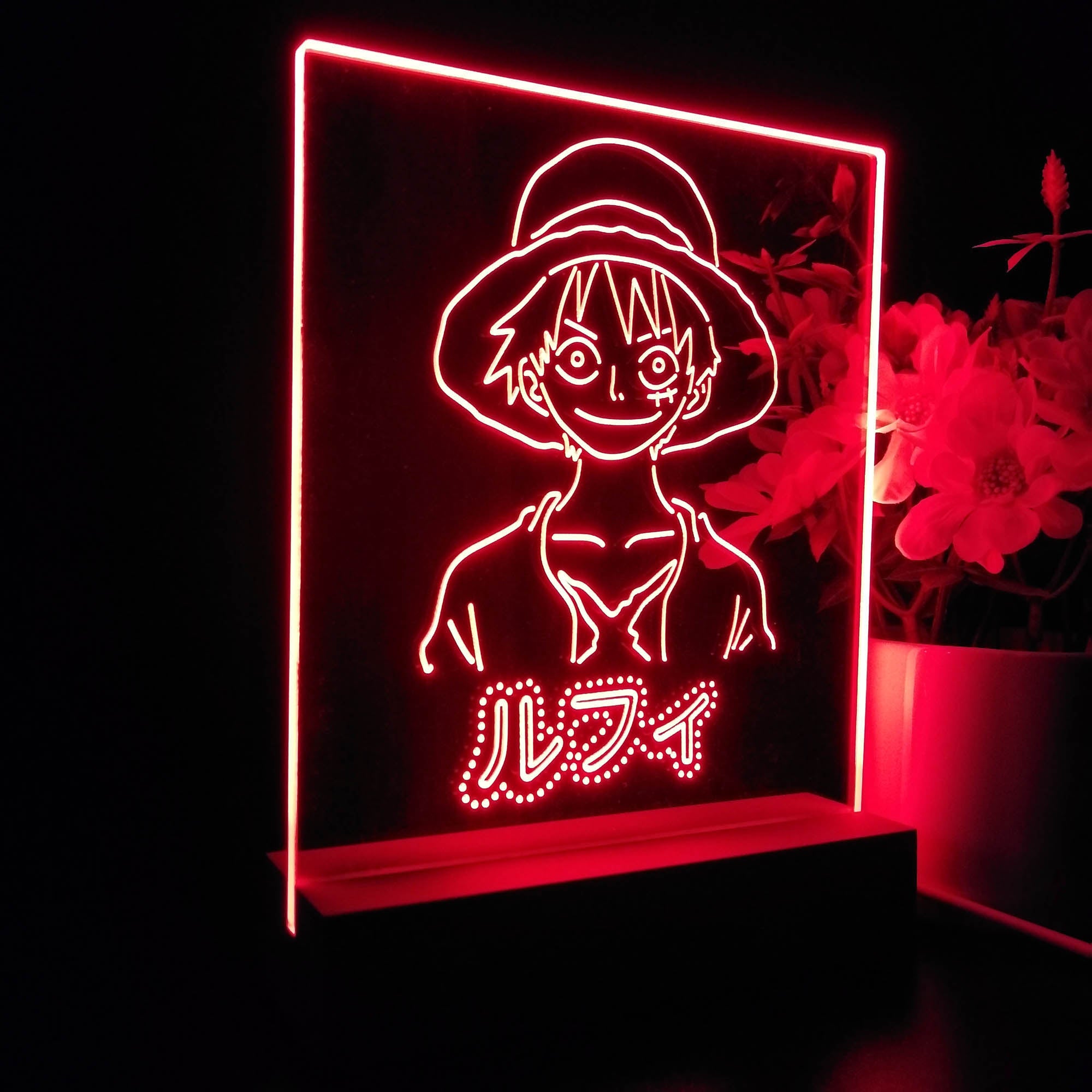 One Piece Monkey D. Luffy 3D Neon LED Night Light Sign Table Lamp