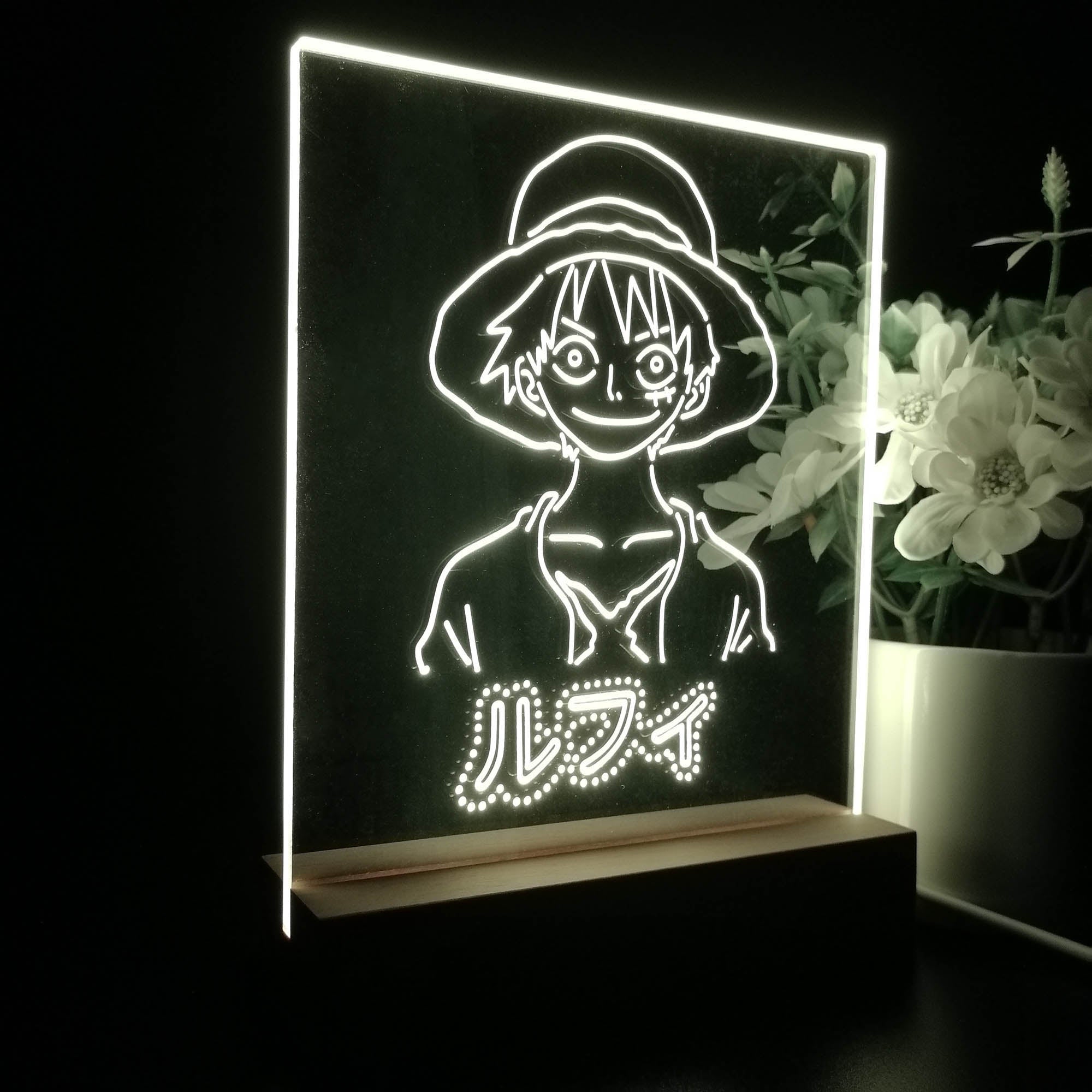 One Piece Monkey D. Luffy 3D Neon LED Night Light Sign Table Lamp