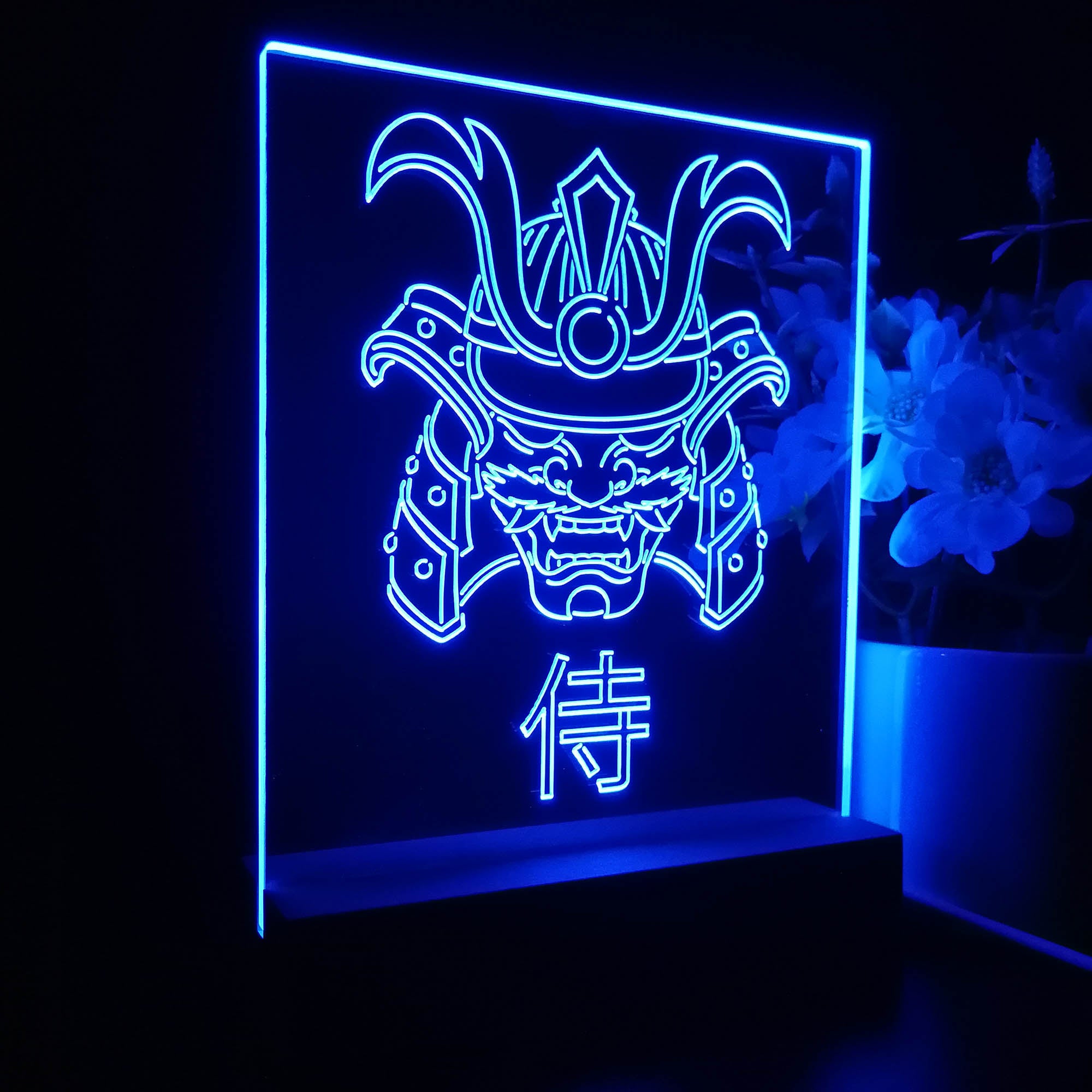 Samurai Head 3D Neon LED Night Light Sign Table Lamp