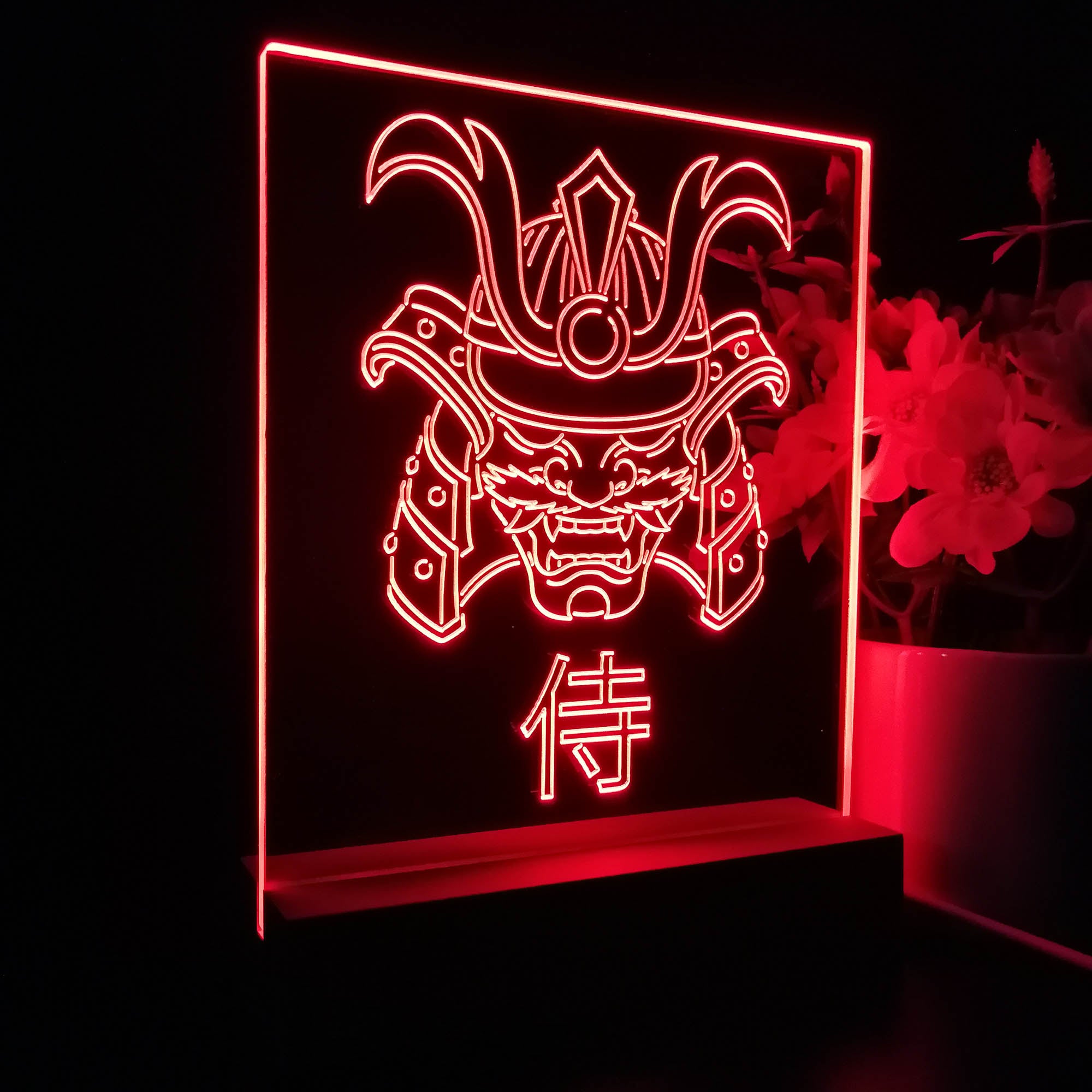 Samurai Head 3D Neon LED Night Light Sign Table Lamp