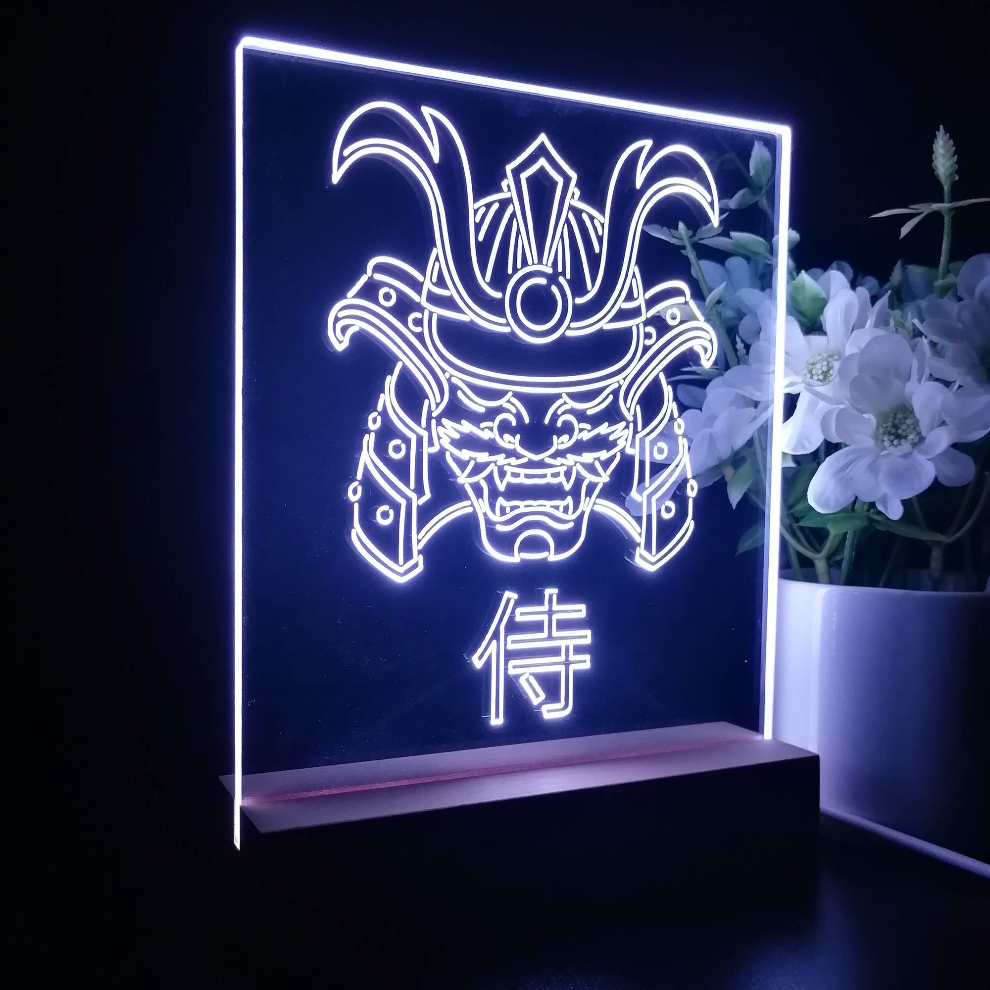 Samurai Head 3D Neon LED Night Light Sign Table Lamp