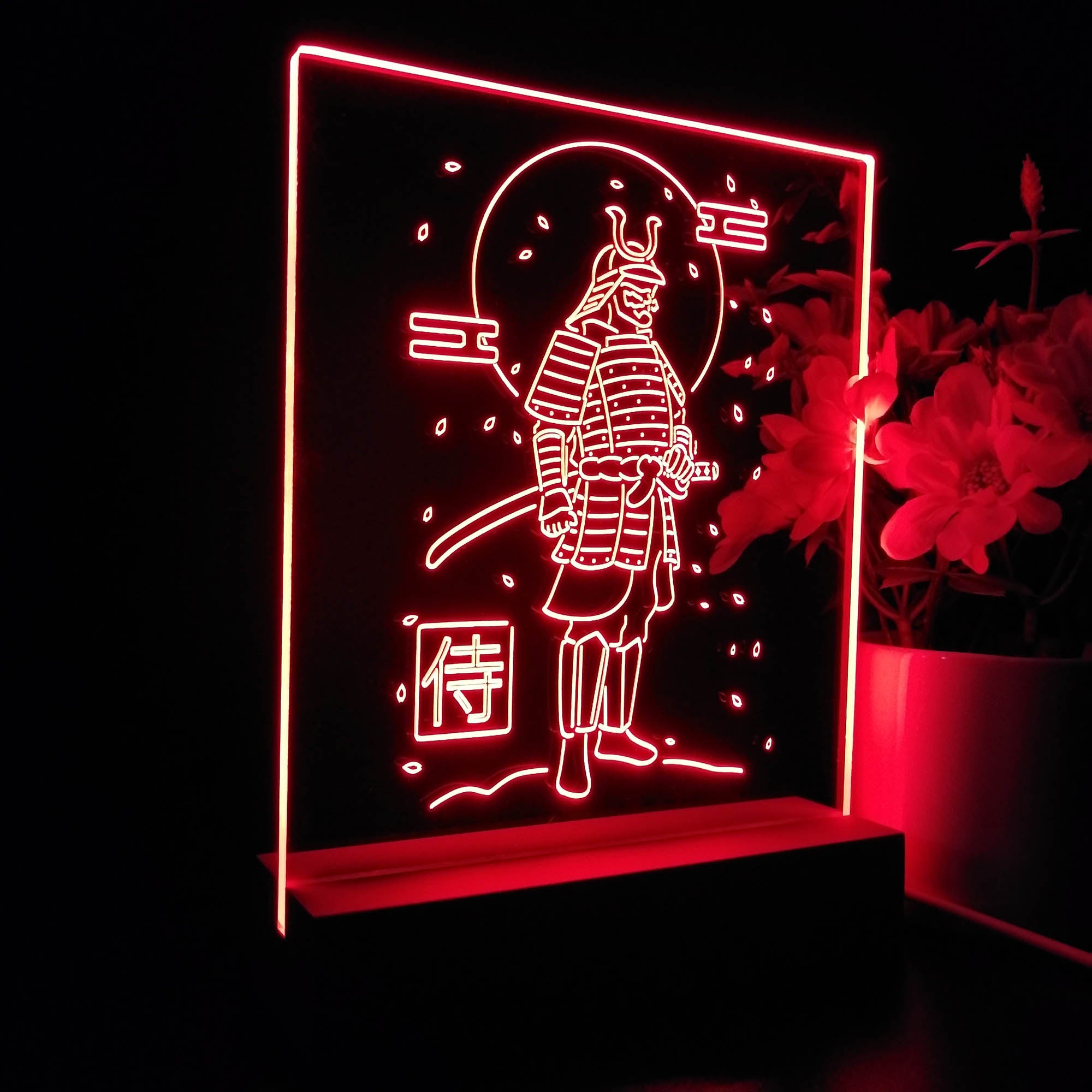 Samurai 3D Neon LED Night Light Sign Table Lamp