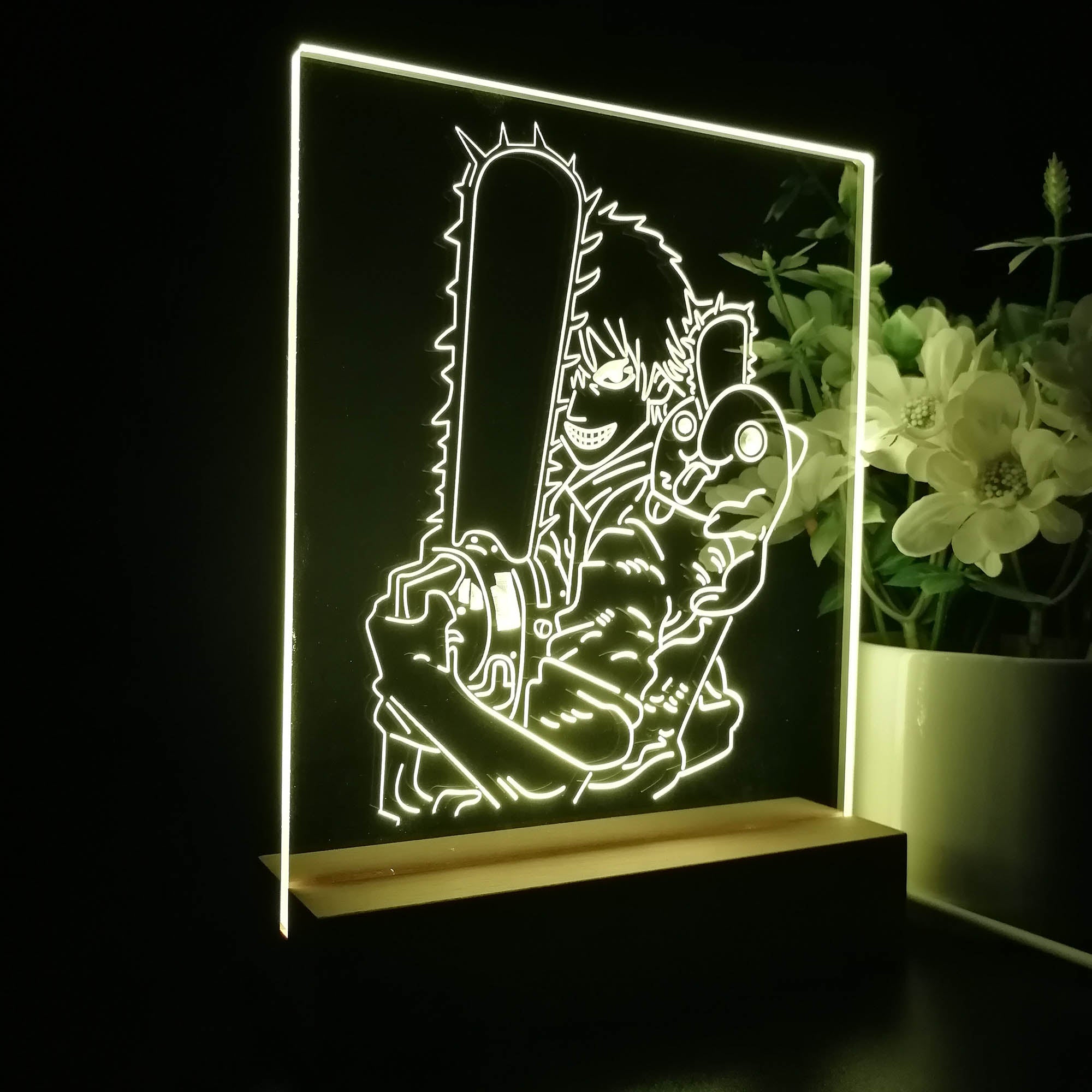 Chainsaw Man 3D Neon LED Night Light Sign Table Lamp