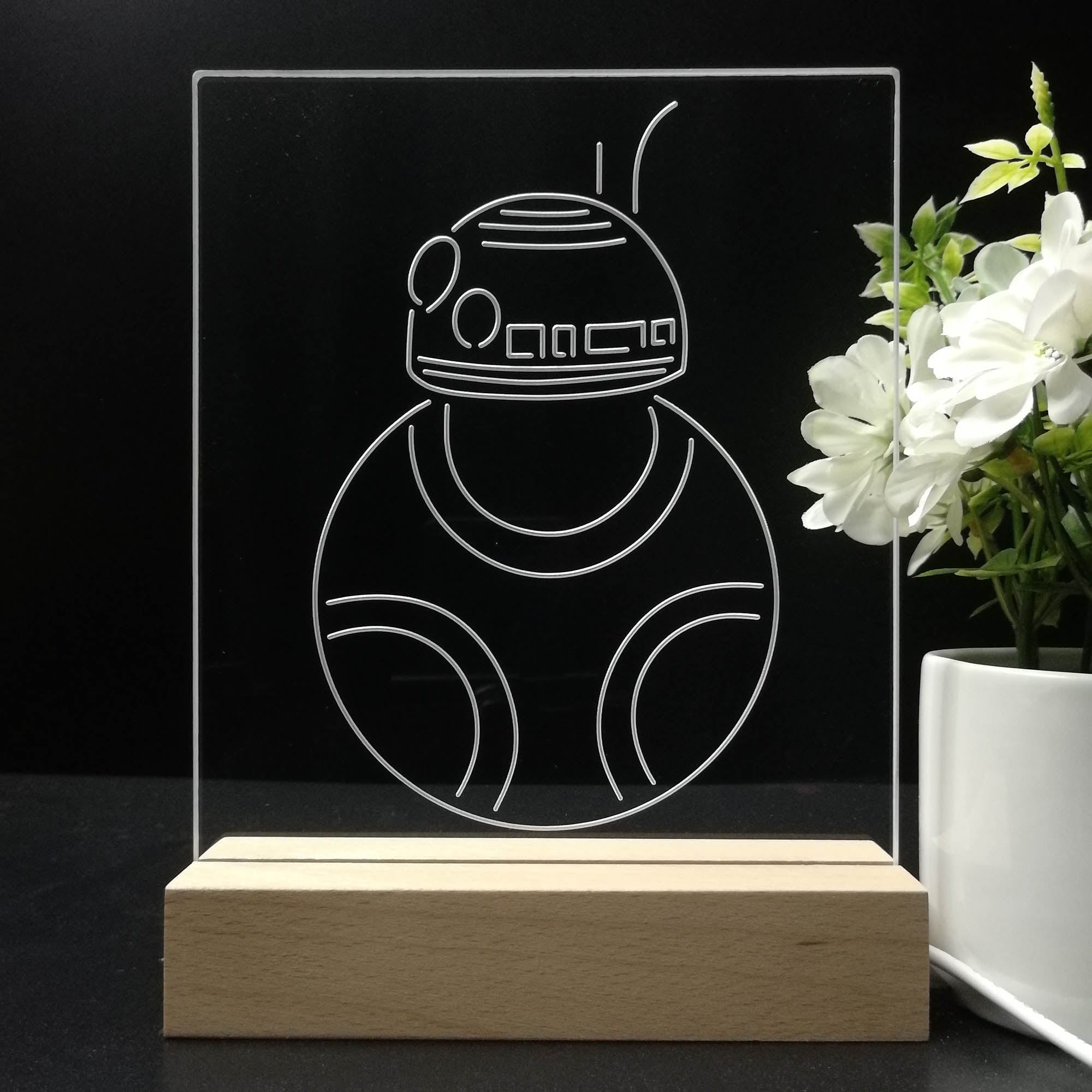 R2-C2 Robot Stars Wars 3D LED Illusion Night Light