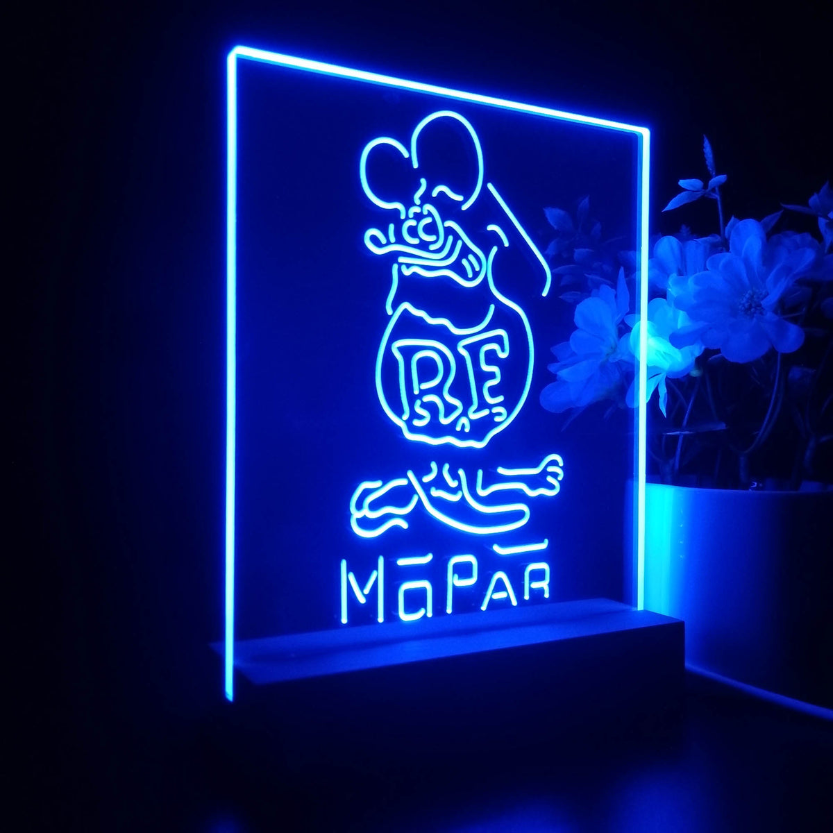 Rat Fink Retro RF Mopar 3D LED Optical Illusion Night Light | LED LAB CAVE