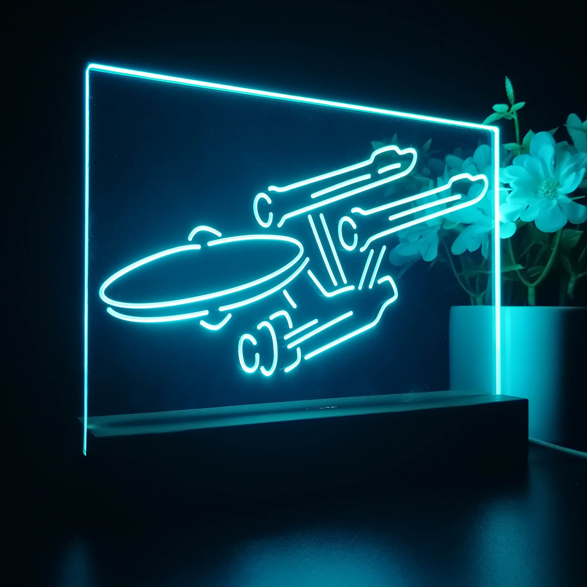 Star Trek Enterprise Space Ship 3D LED Illusion Night Light