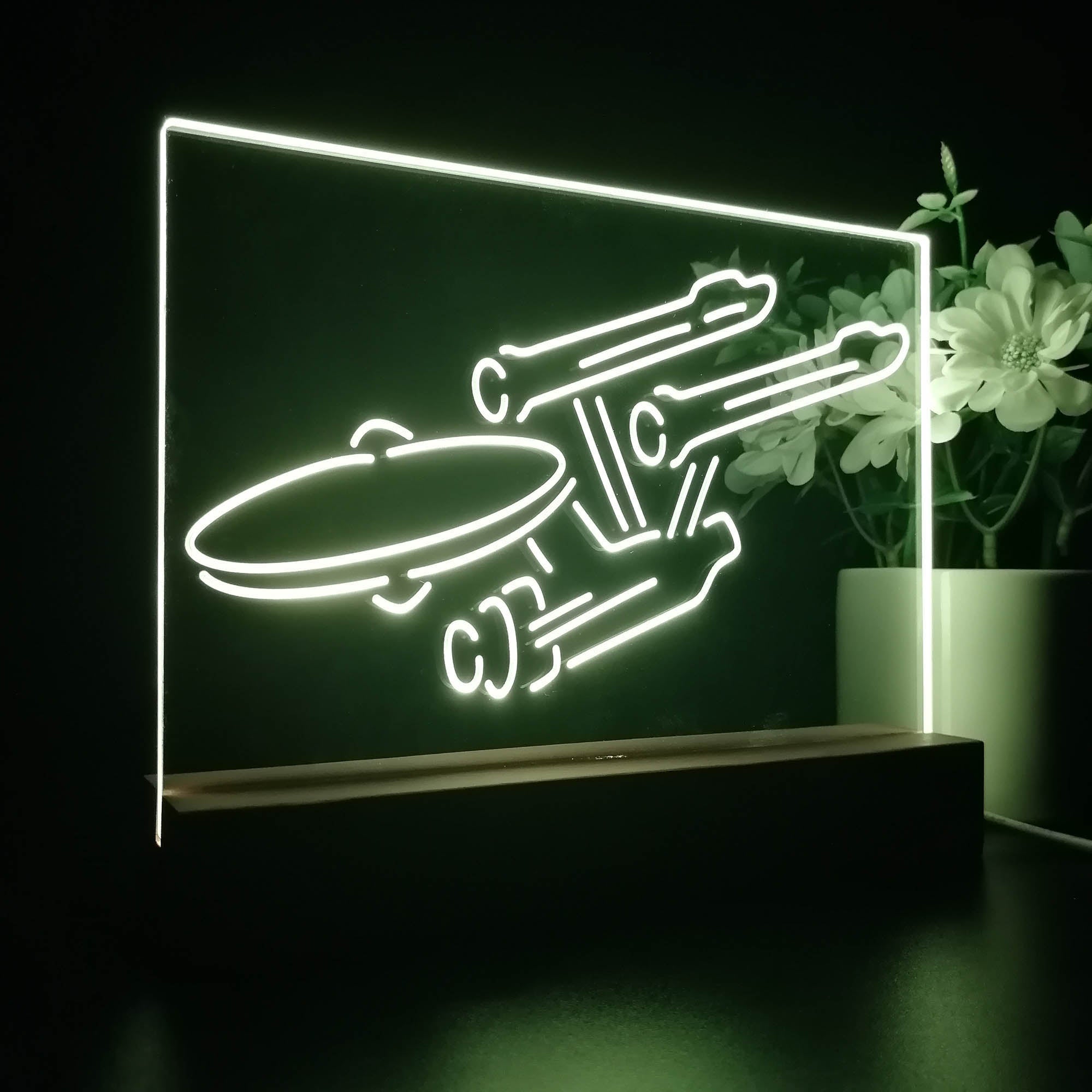 Star Trek Enterprise Space Ship 3D LED Illusion Night Light