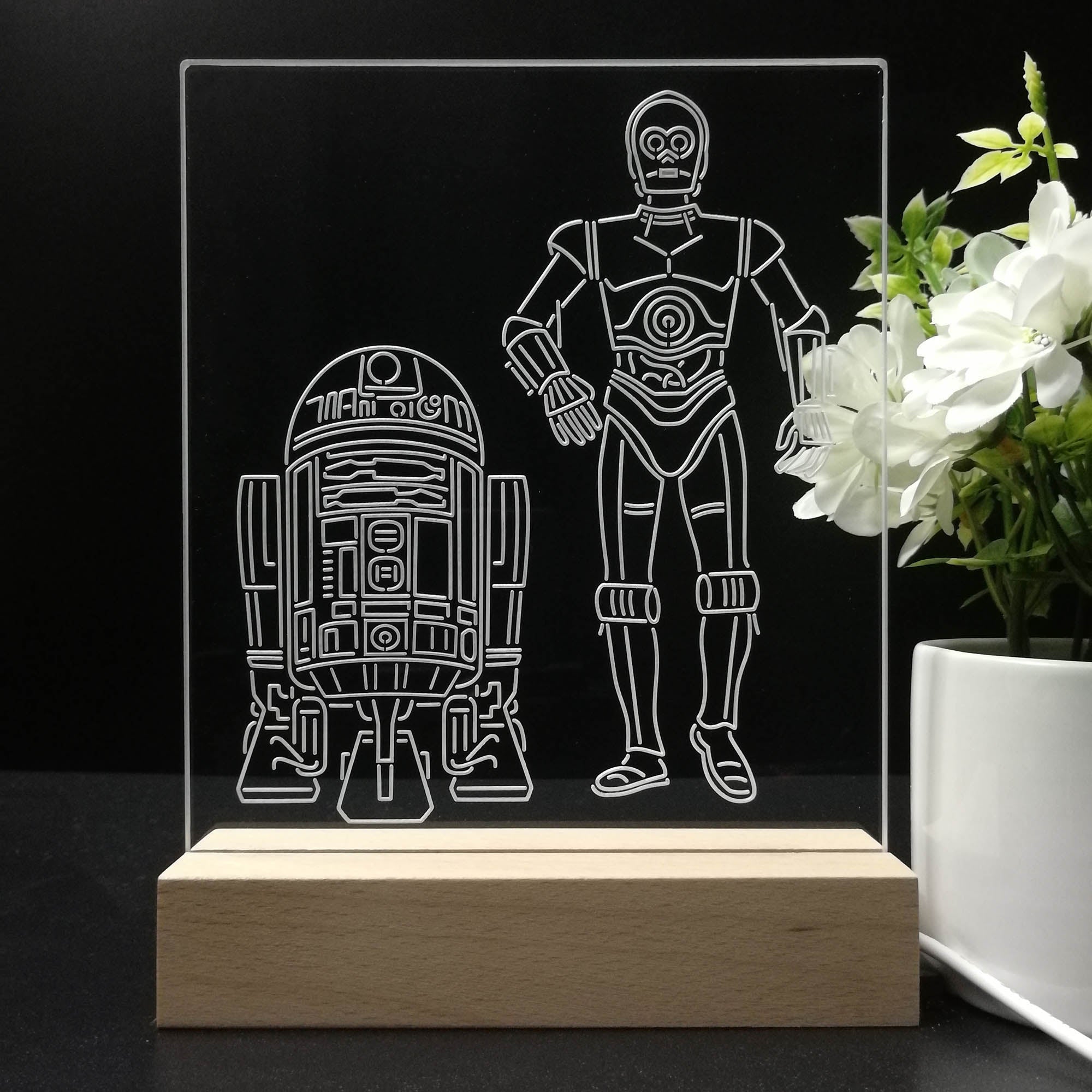 R2D2 C3PO Stars Wars 3D LED Illusion Night Light