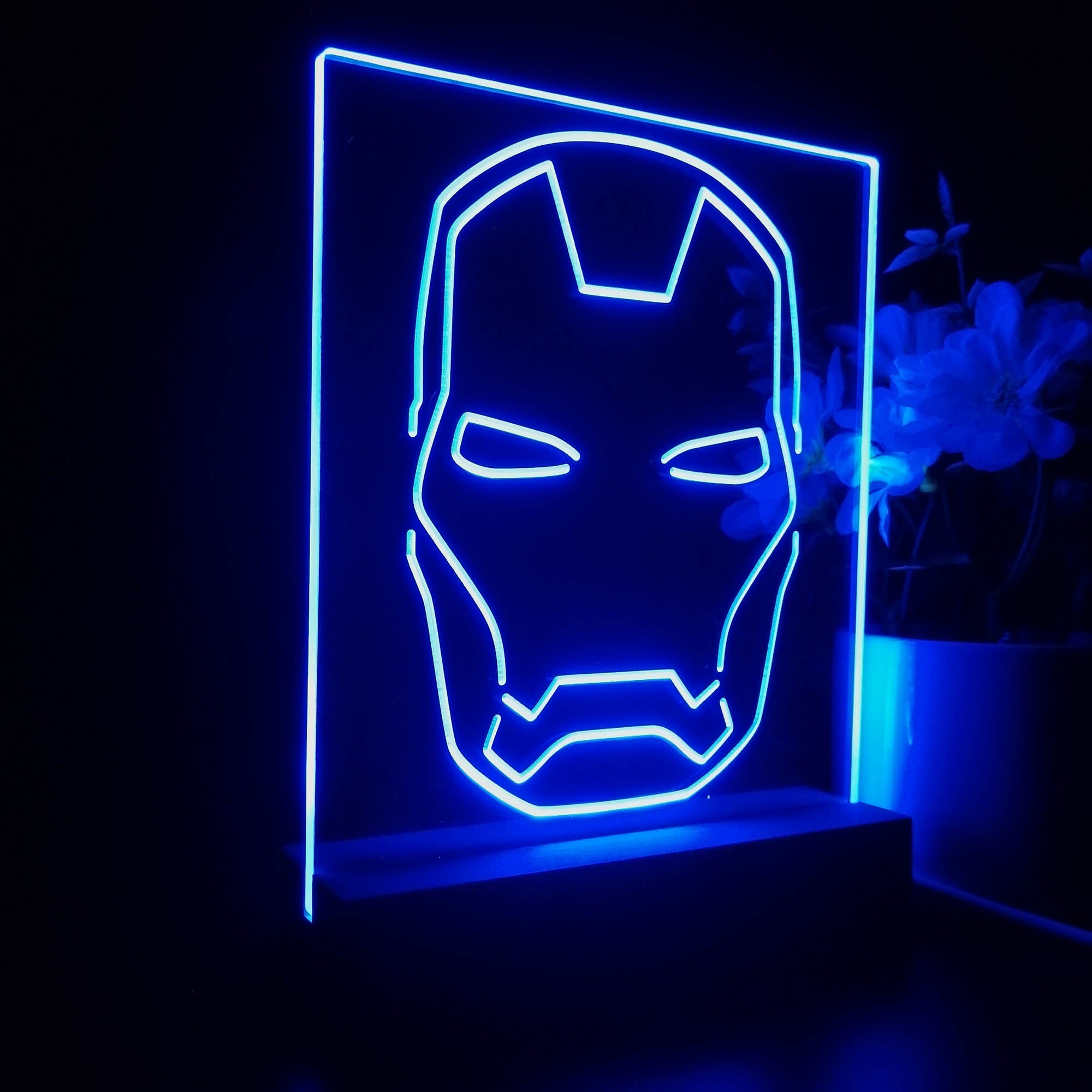 Iron Man Mask Marvels 3D LED Illusion Night Light