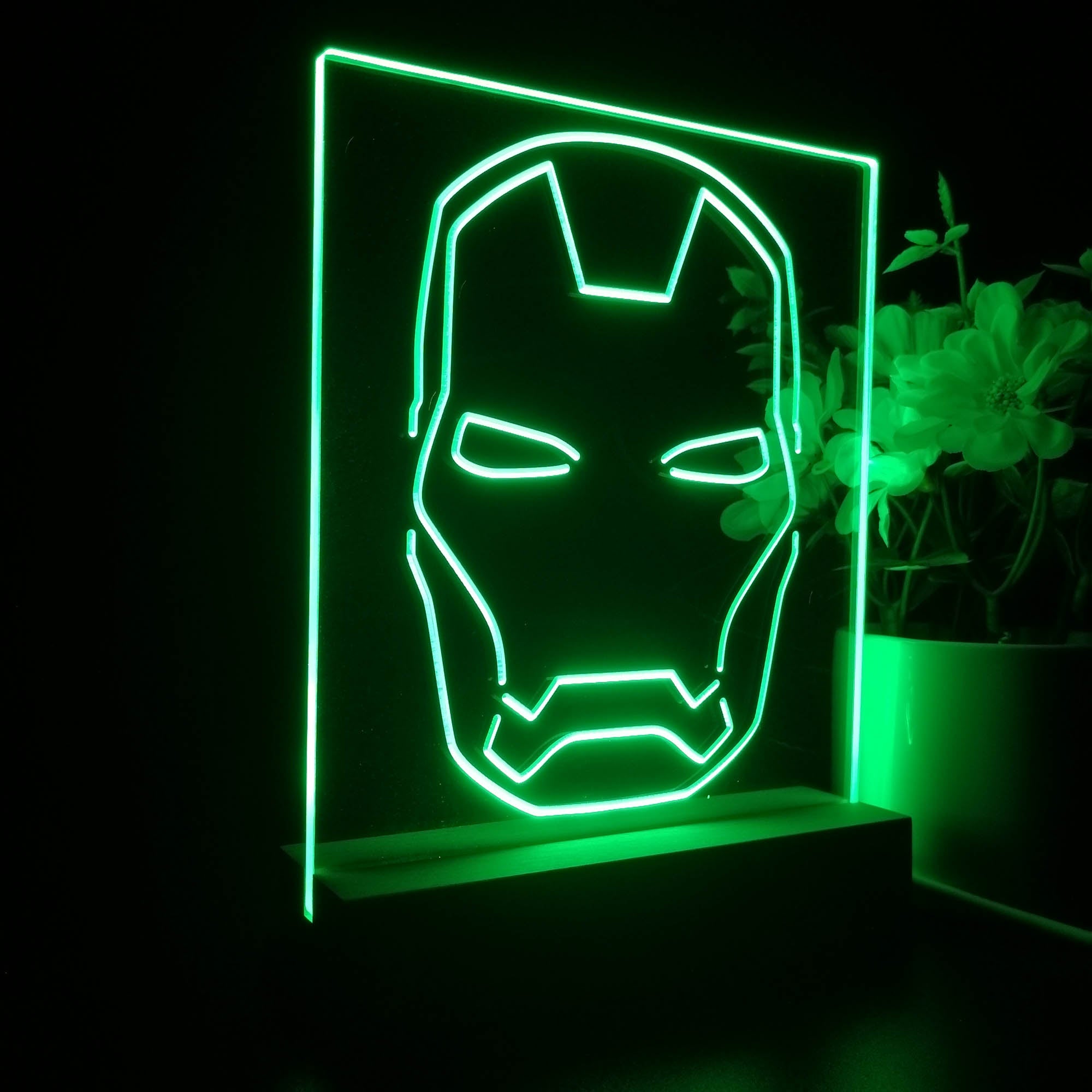 Iron Man Mask Marvels 3D LED Illusion Night Light