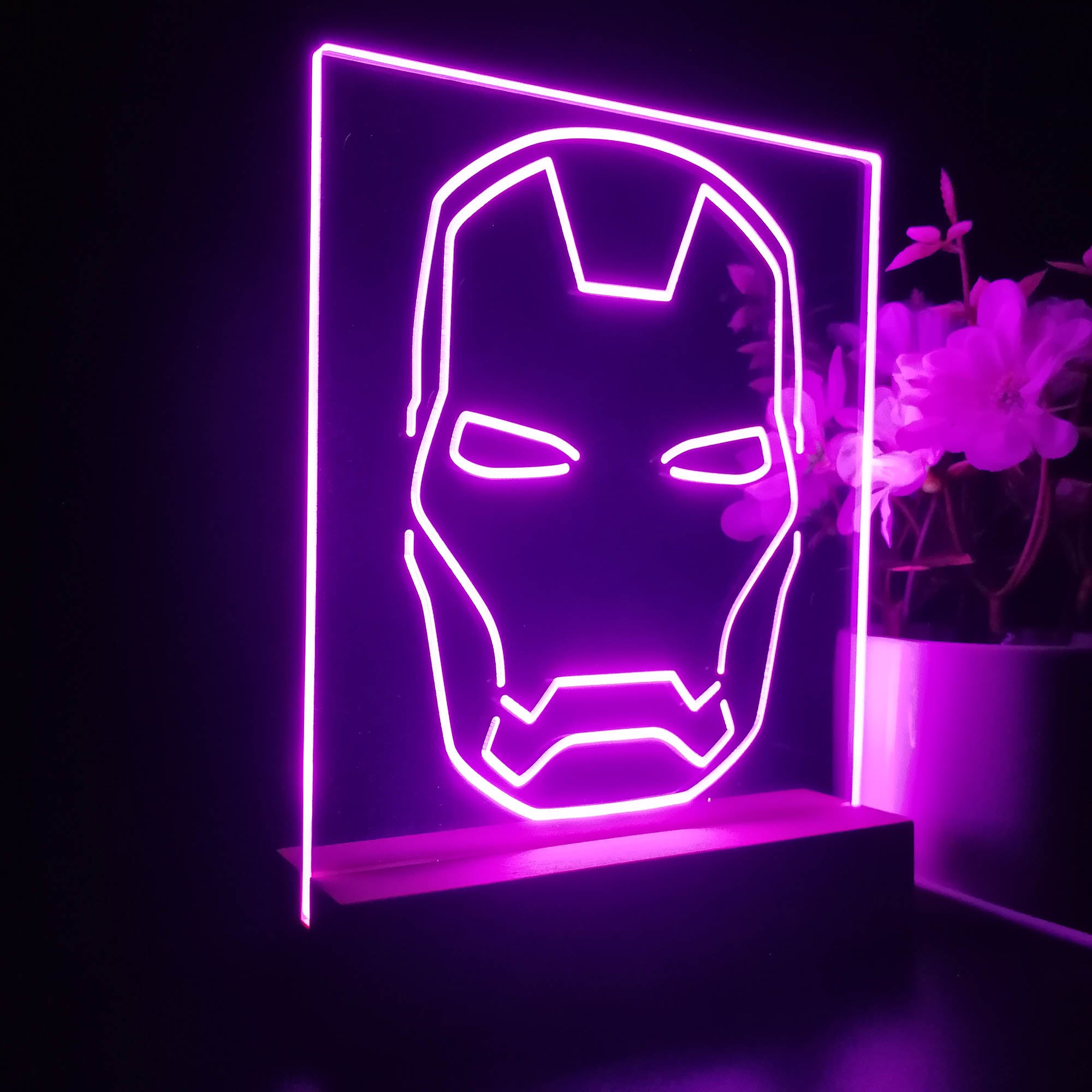 Iron Man Mask Marvels 3D LED Illusion Night Light