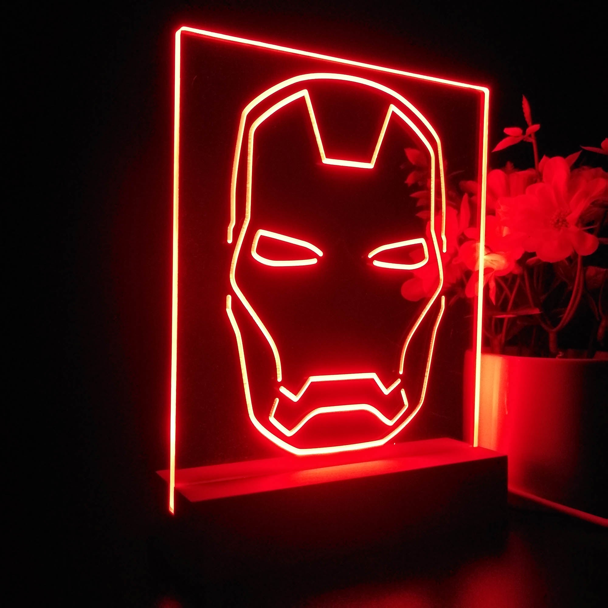 Iron Man Mask Marvels 3D LED Illusion Night Light