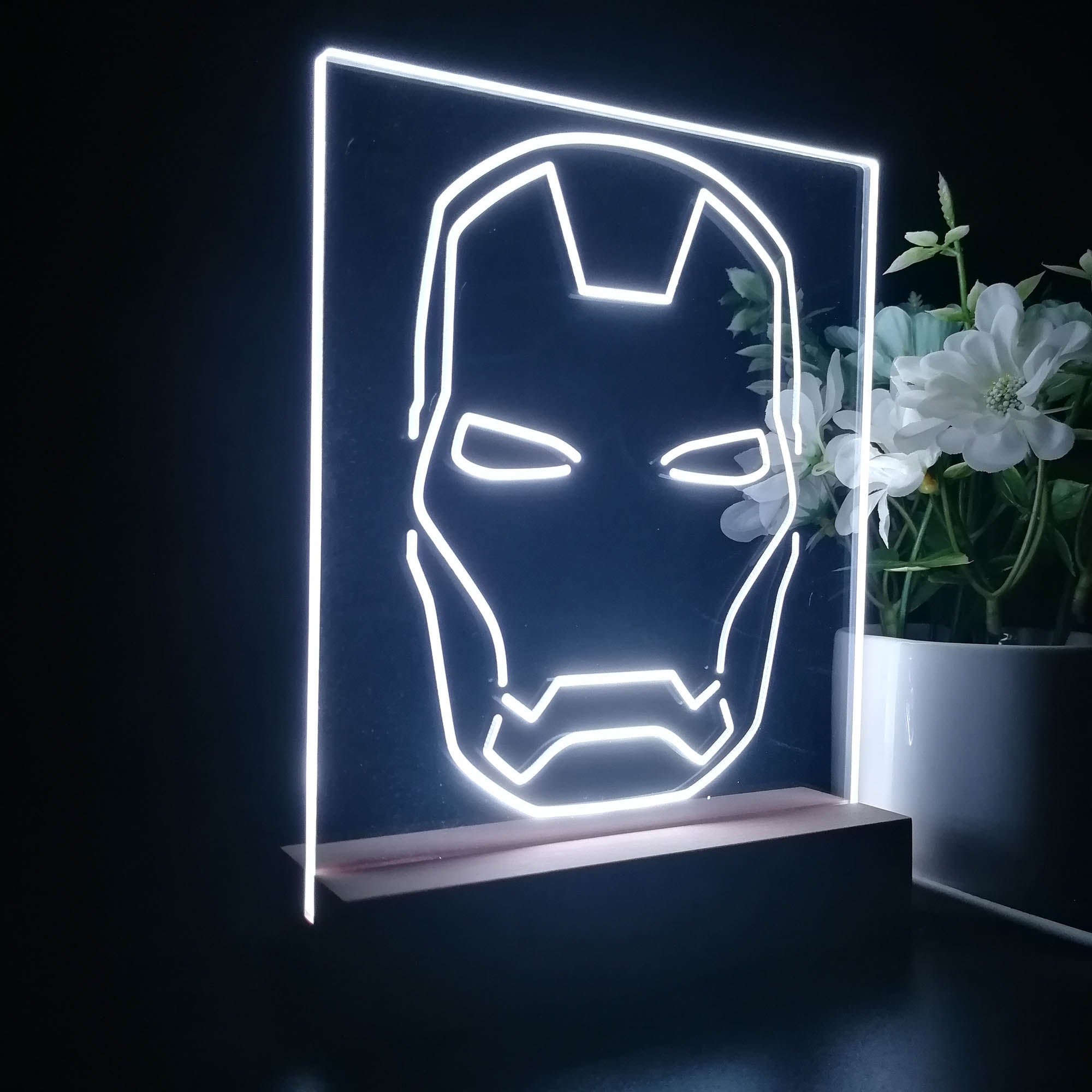 Iron Man Mask Marvels 3D LED Illusion Night Light