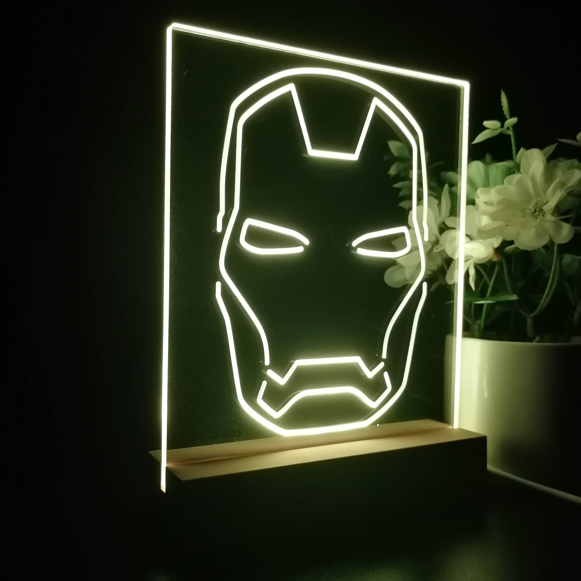 Iron Man Mask Marvels 3D LED Illusion Night Light