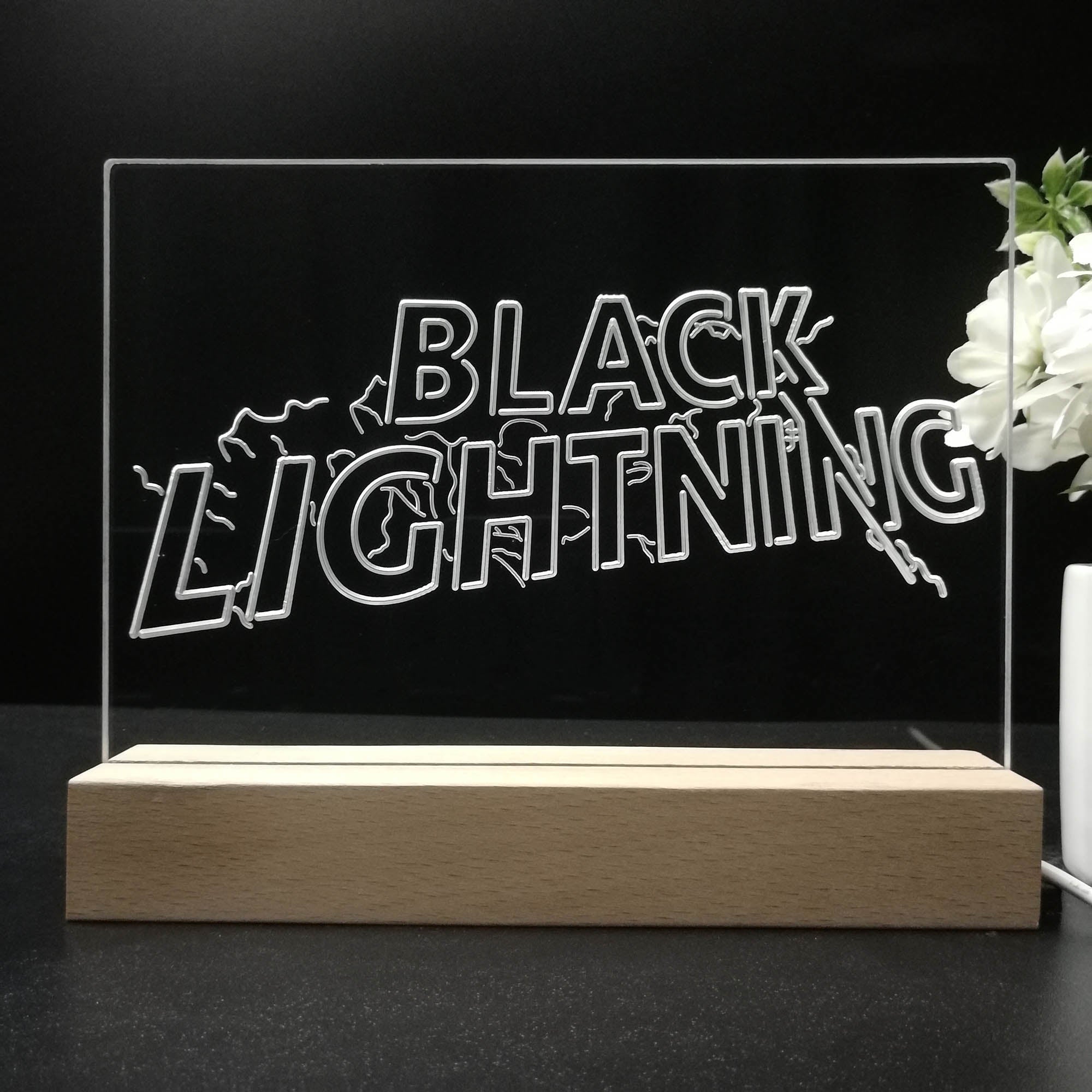 Black Lightning 3D LED Illusion Night Light