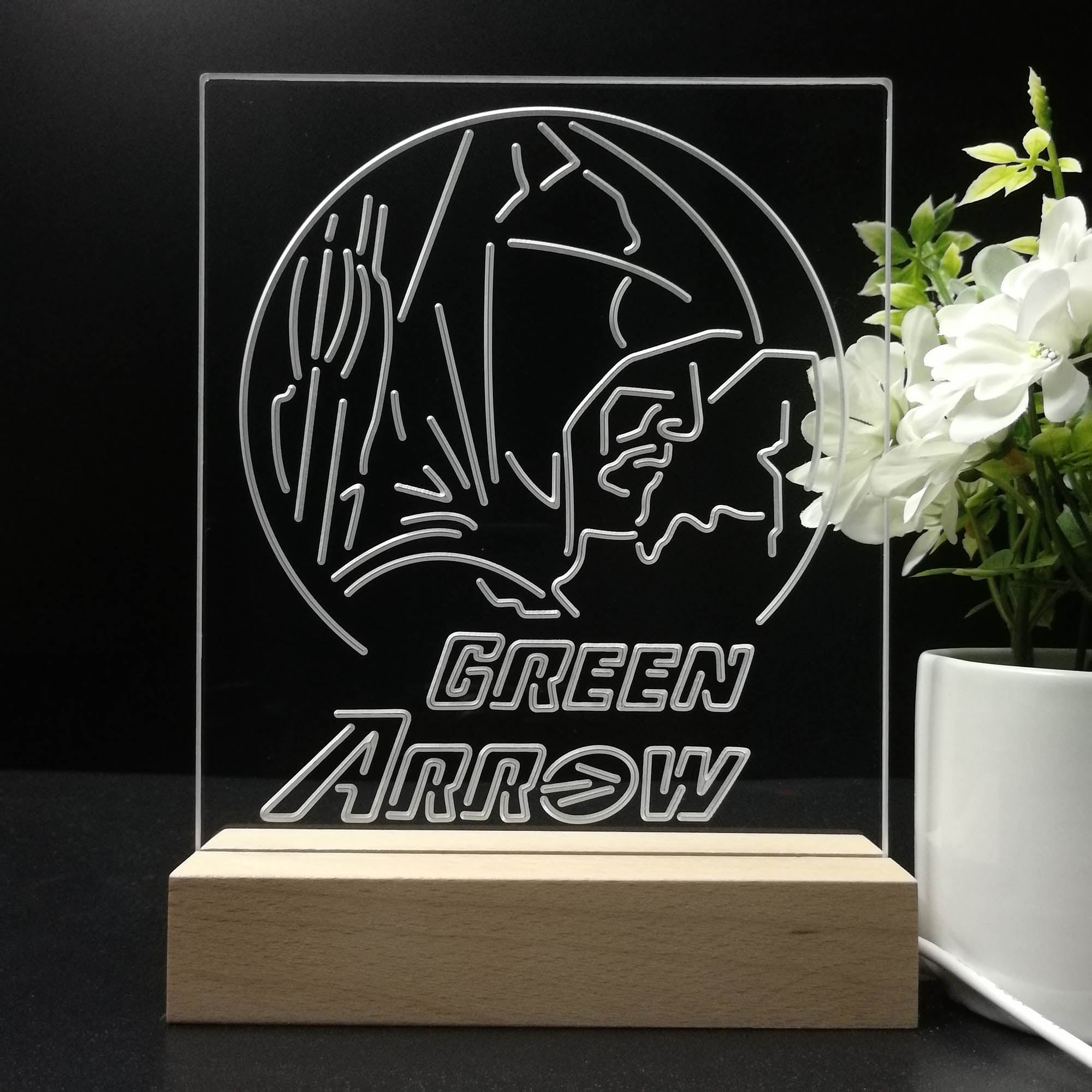 Green Arrow Oliver Queen 3D LED Illusion Night Light