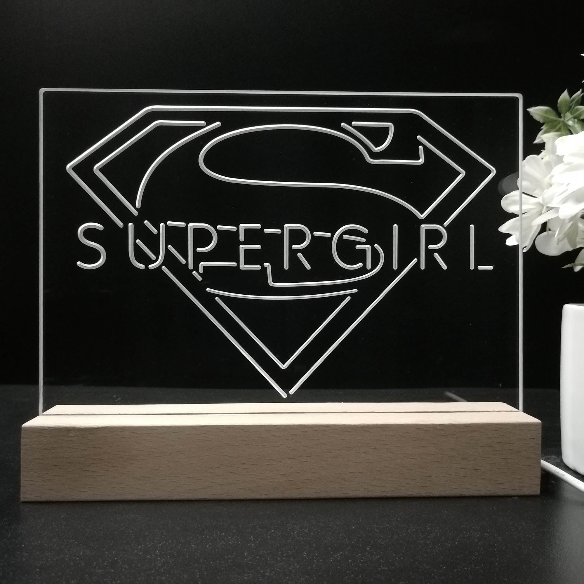 Supergirl 3D LED Illusion Night Light