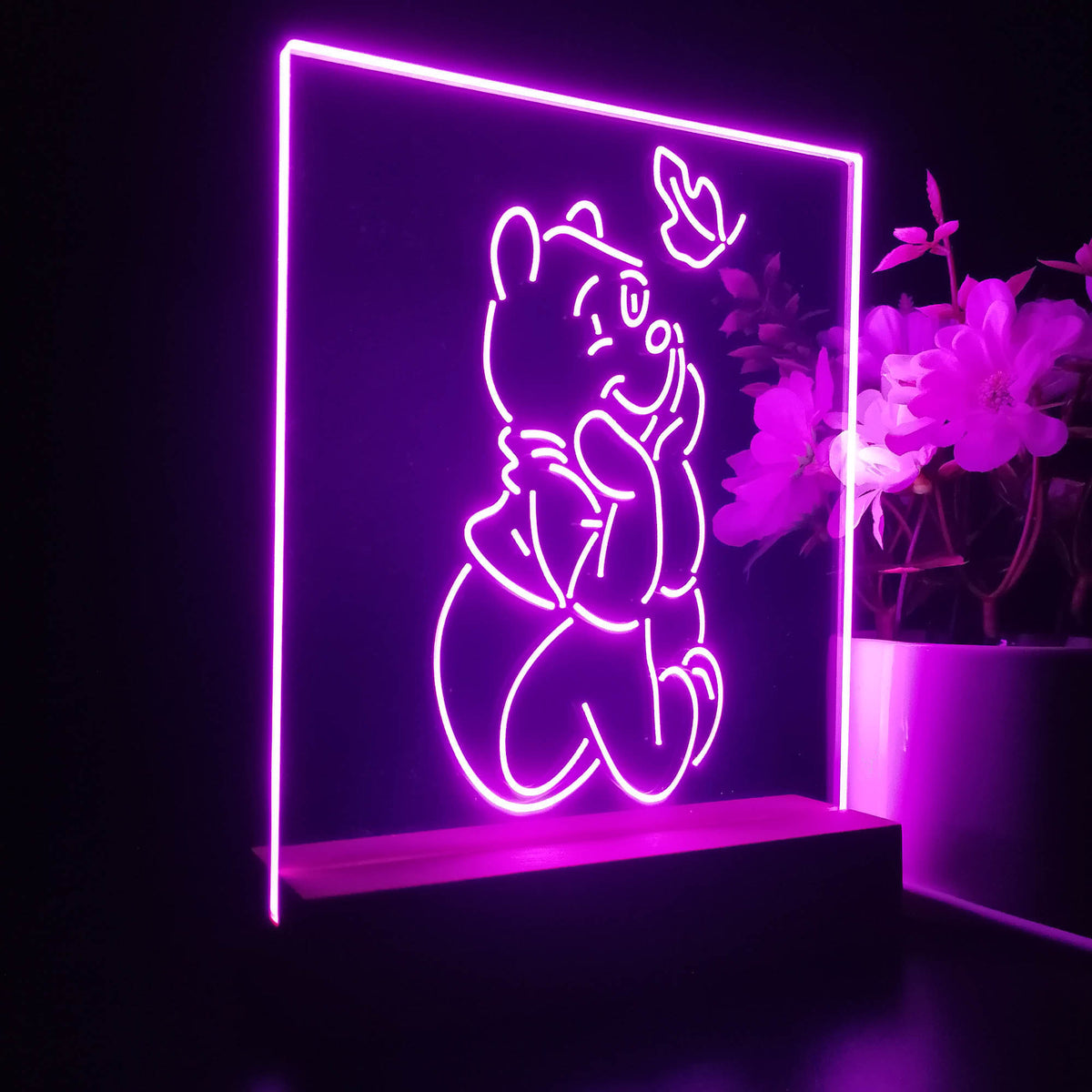 Winnie the Pooh Sit Down 3D LED Optical Illusion Night Light | LED LAB CAVE