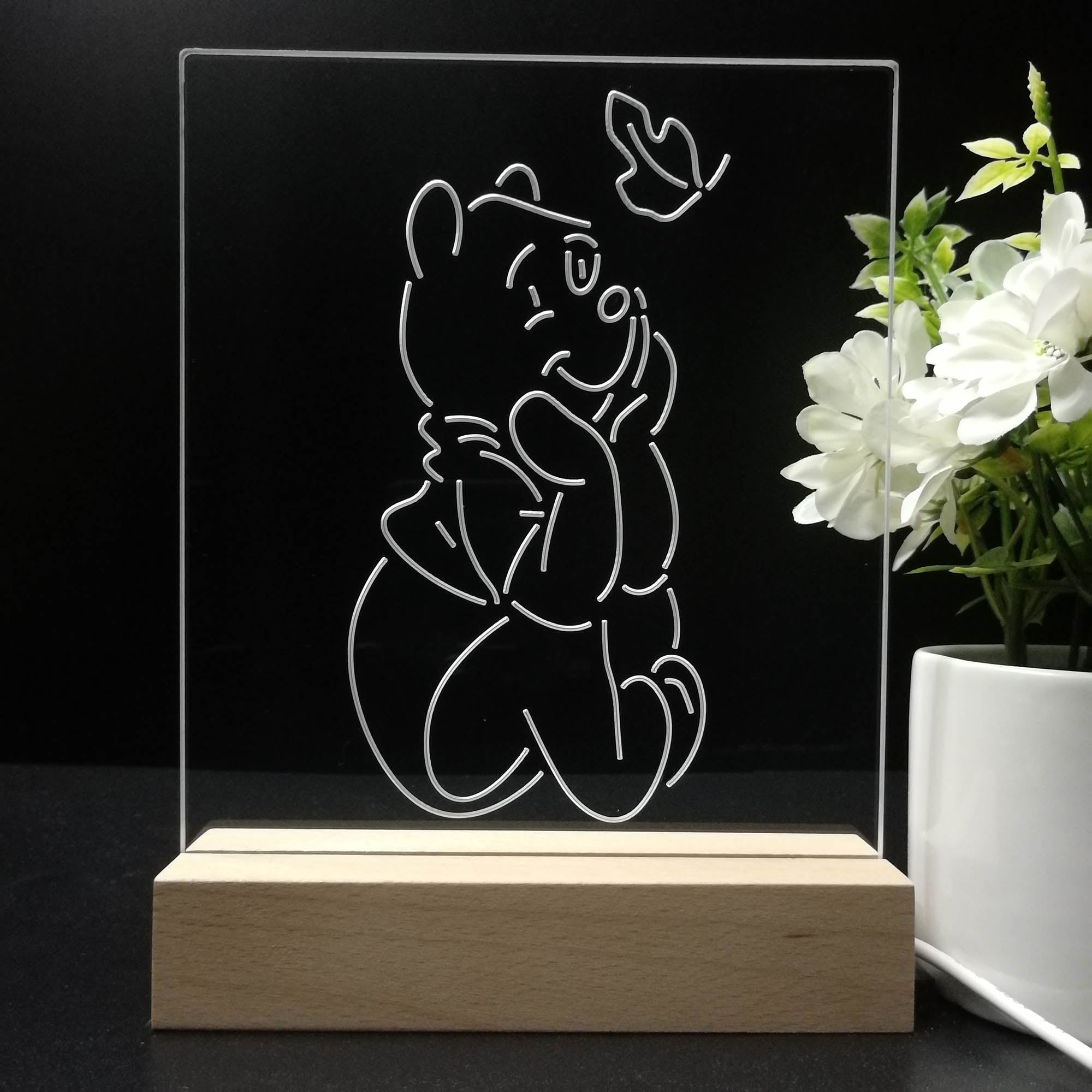 Winnie the Pooh Sit Down 3D LED Illusion Night Light