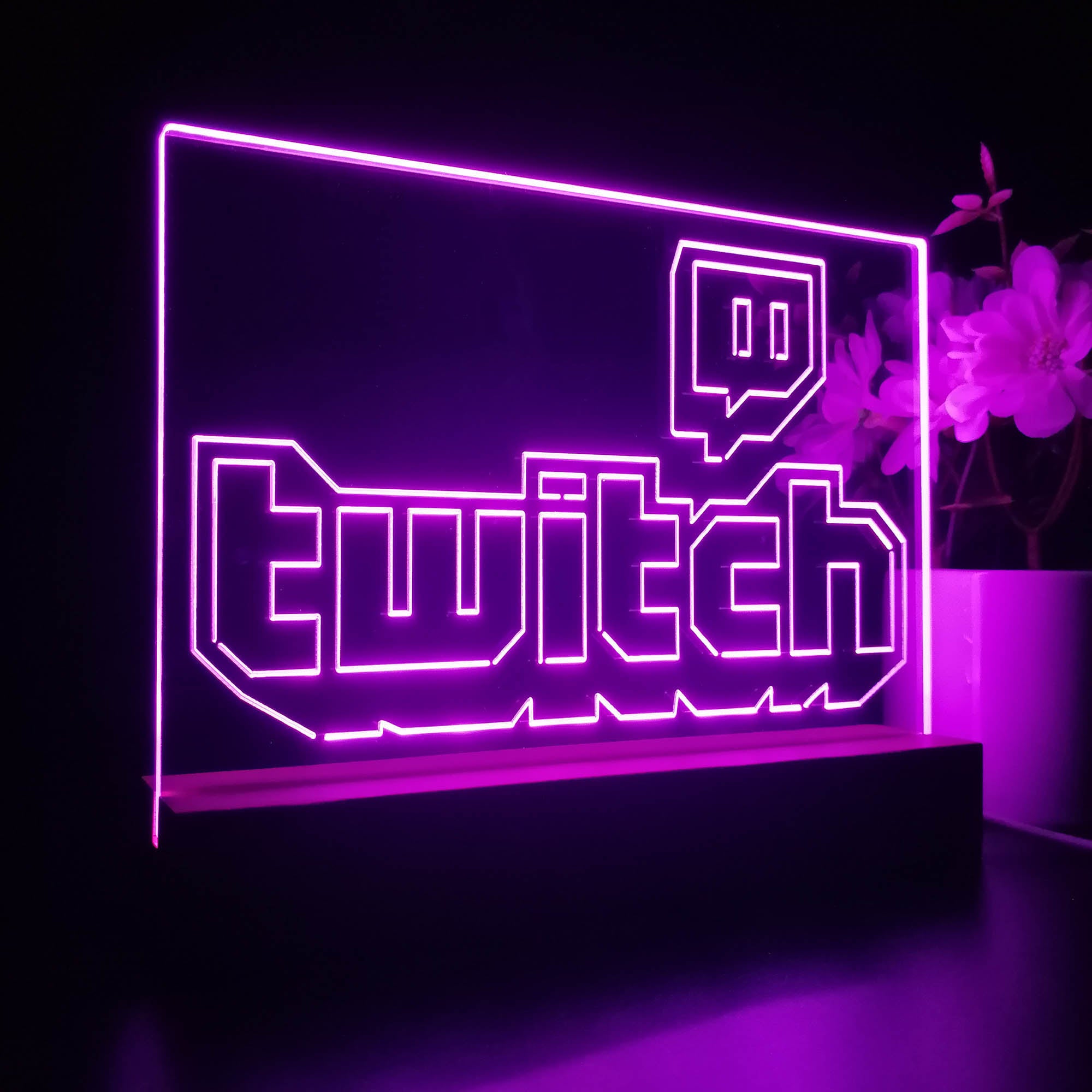 Personalized Twitch Gamer Tag 3D LED Illusion Night Light