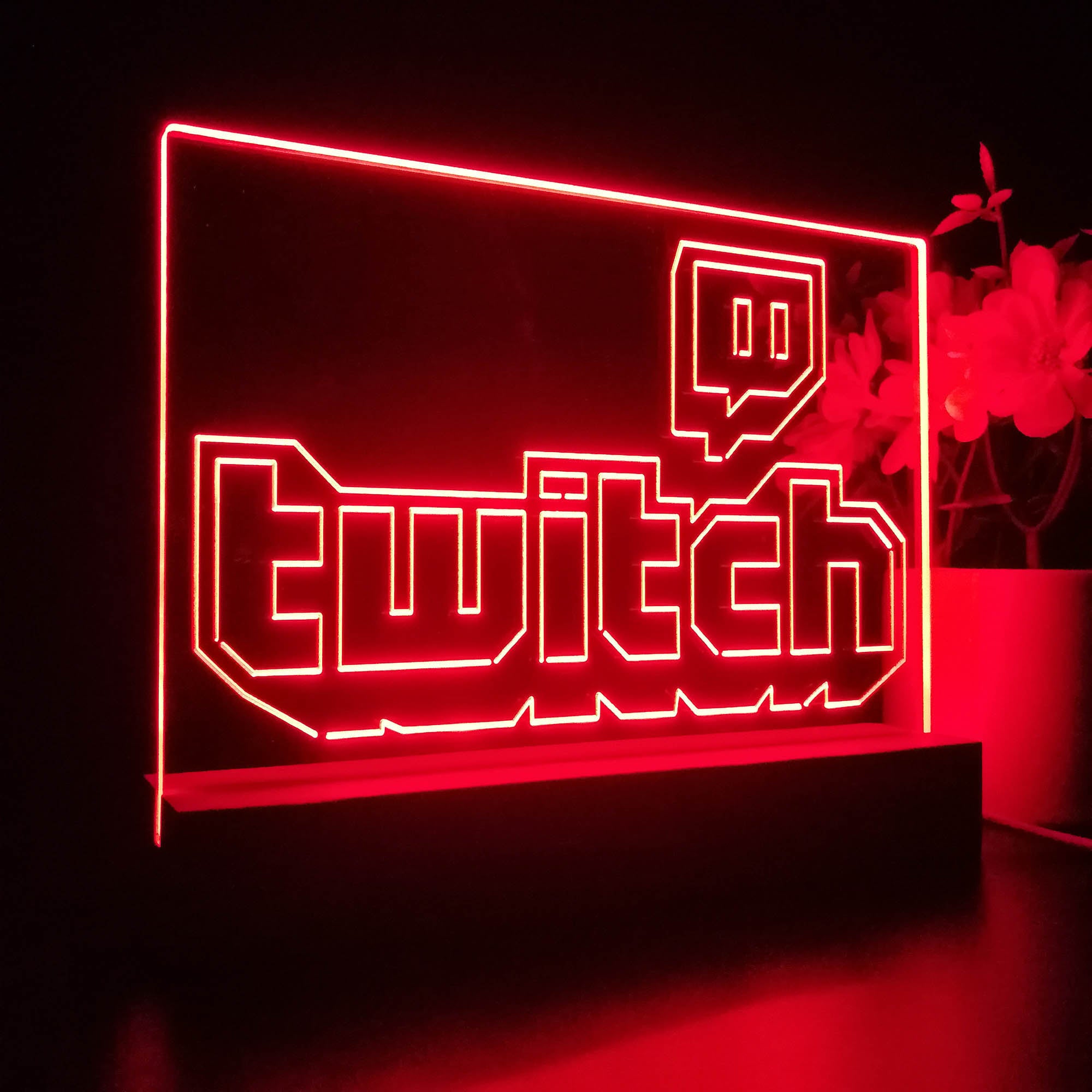 Personalized Twitch Gamer Tag 3D LED Illusion Night Light