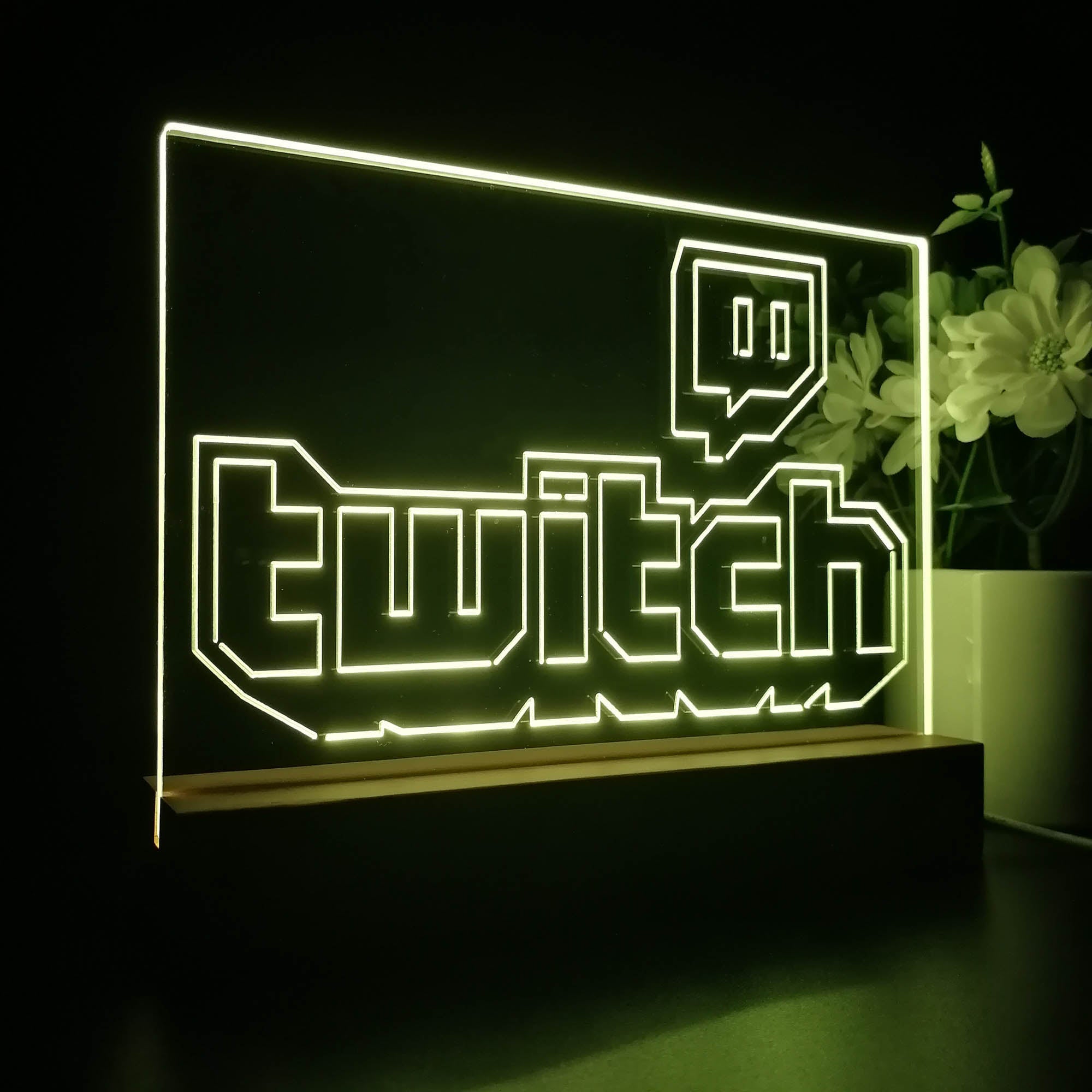 Personalized Twitch Gamer Tag 3D LED Illusion Night Light