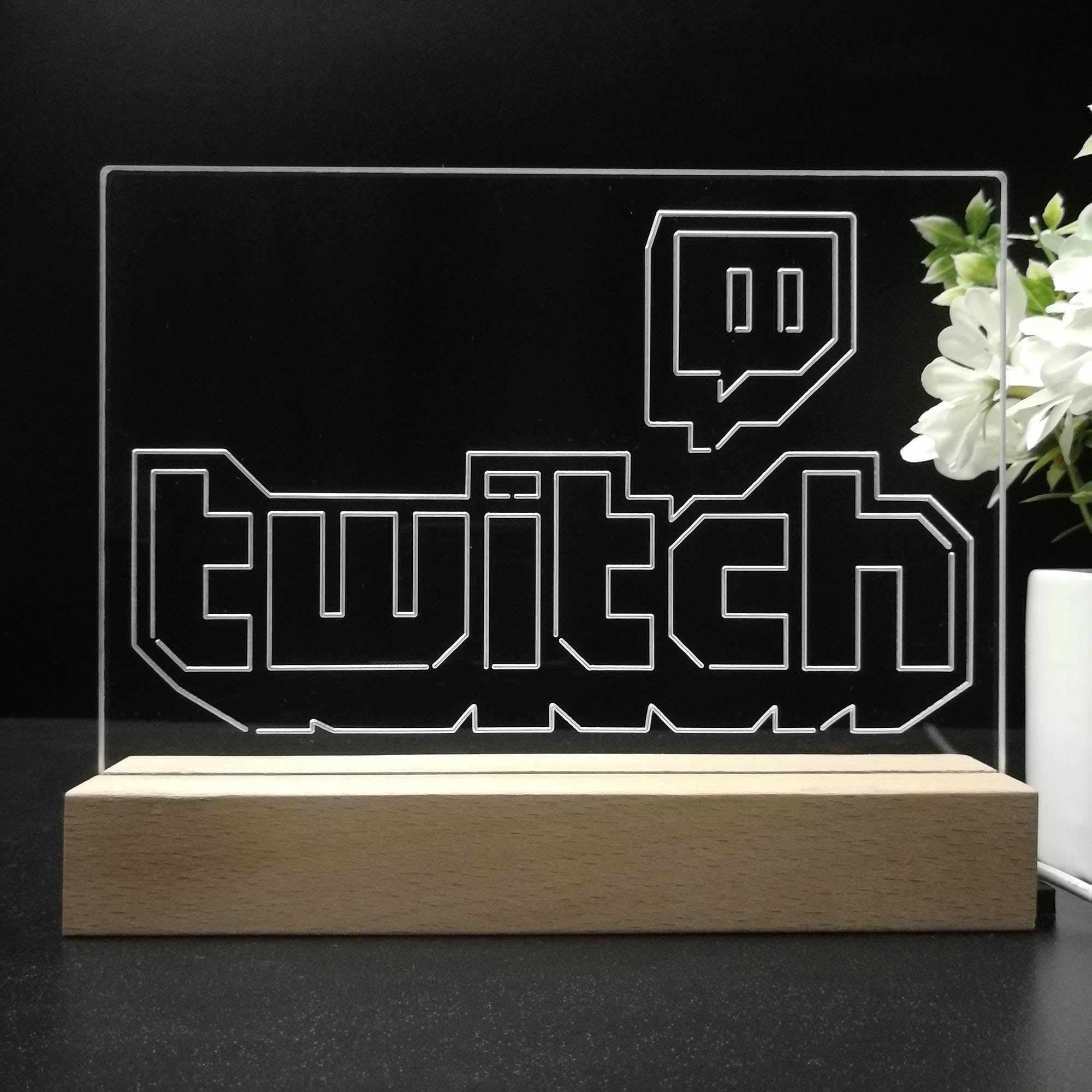 Personalized Twitch Gamer Tag 3D LED Illusion Night Light