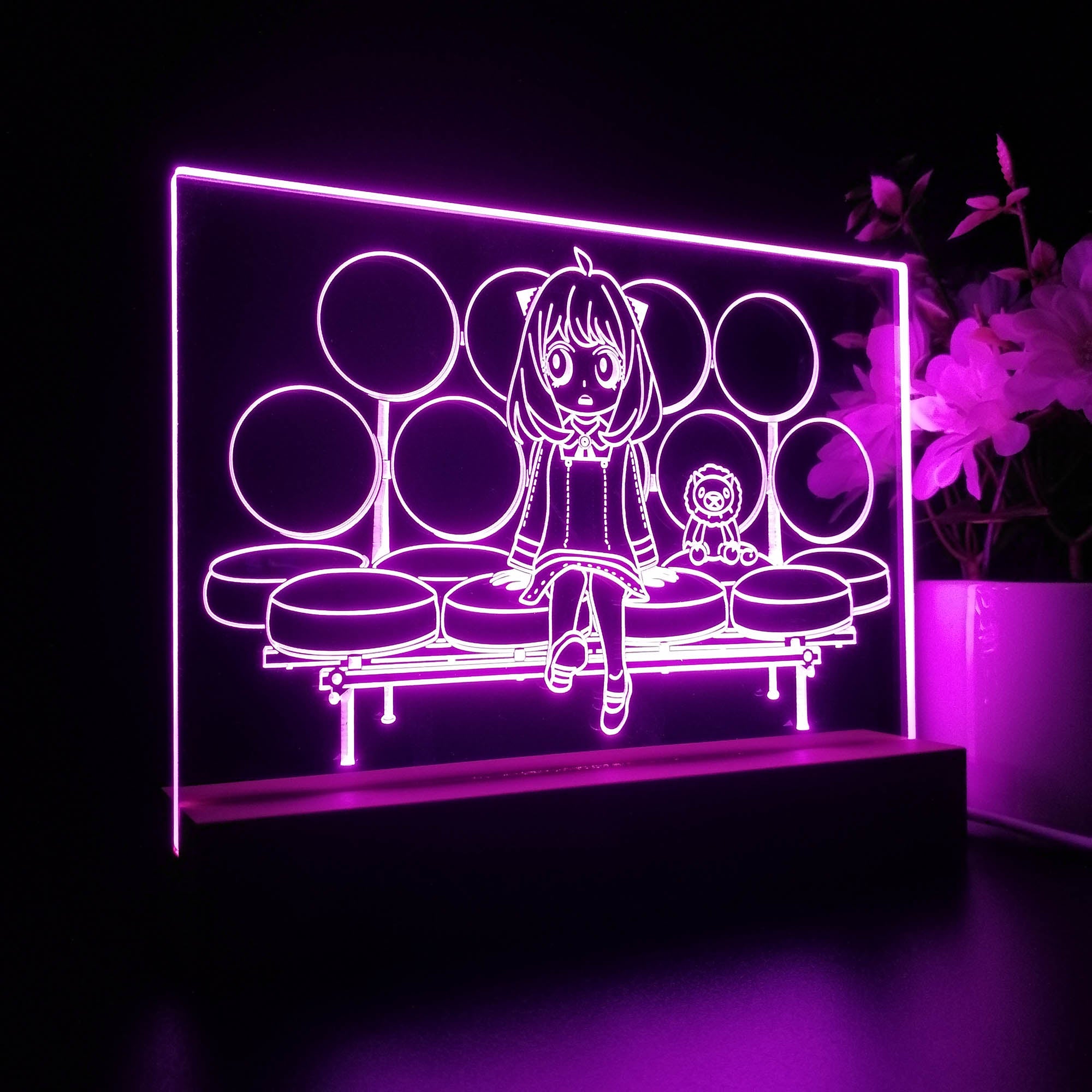 Spy X Family Anya Sitting 3D LED Optical Illusion Sleep Night Light