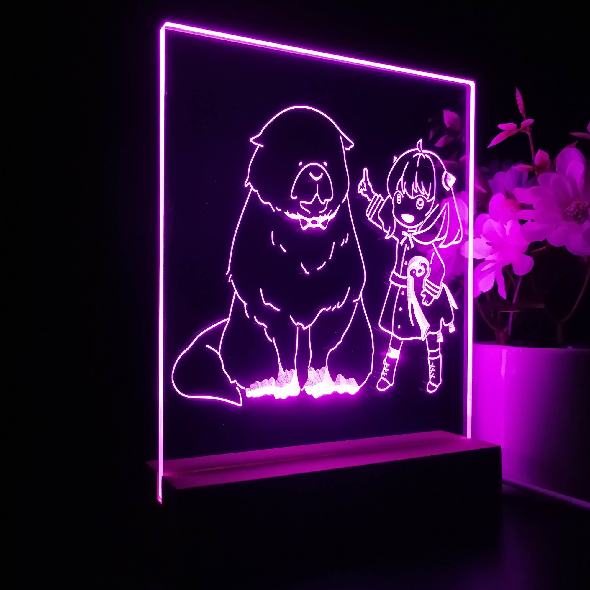 Spy X Family Anya & Dog 3D Neon LED Night Light Sign