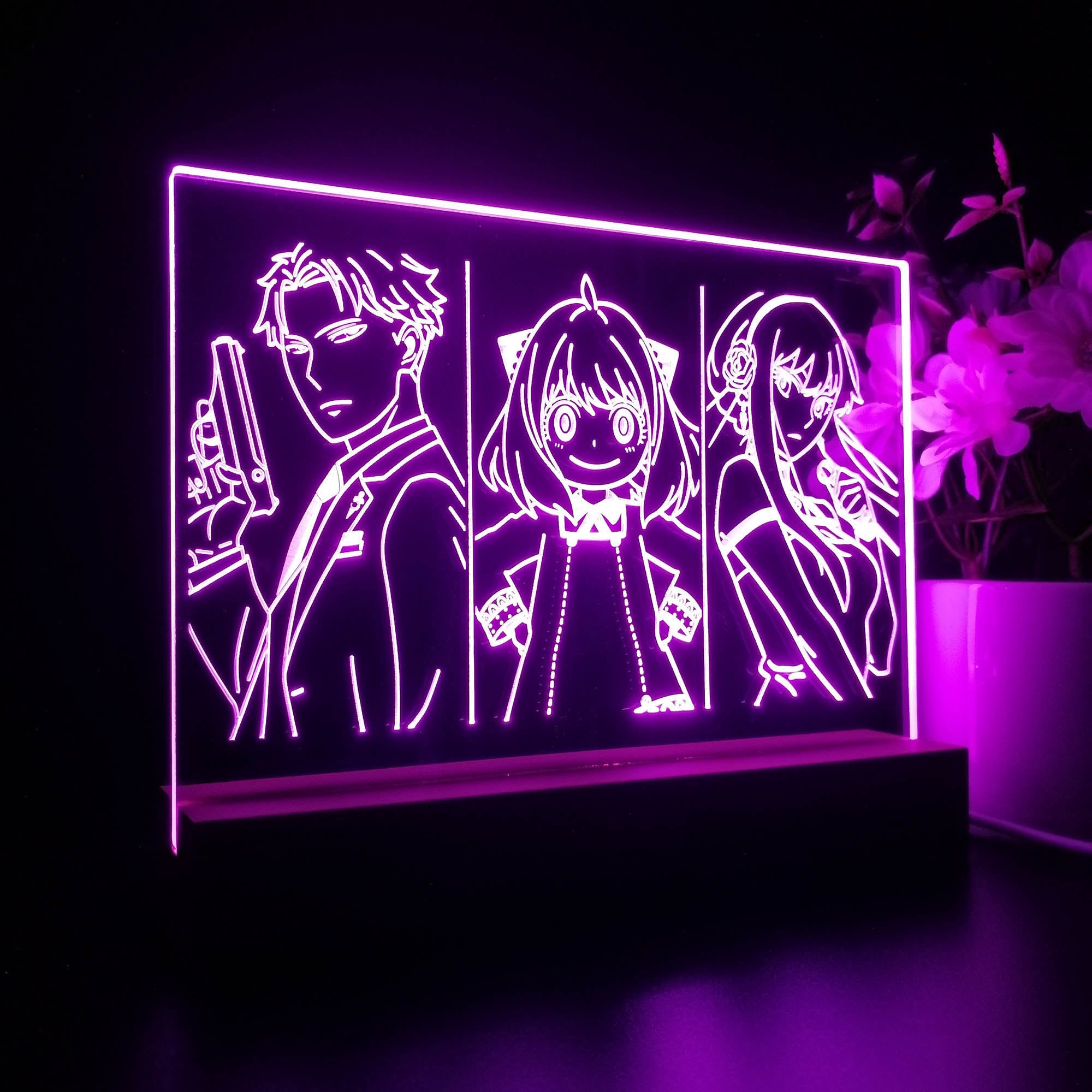 Spy X Family Anya & Parents 3D Neon LED Night Light Sign