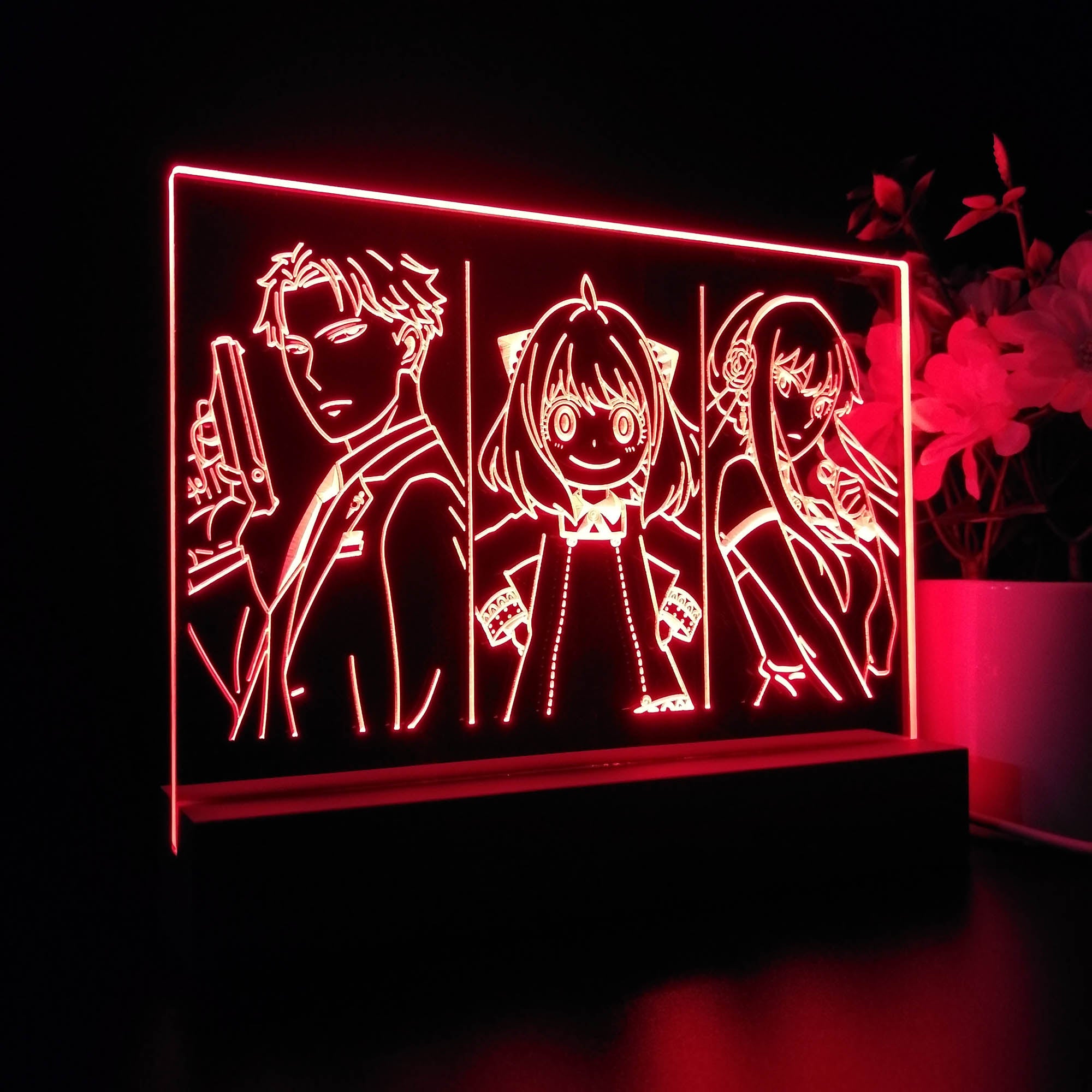 Spy X Family Anya & Parents 3D Neon LED Night Light Sign