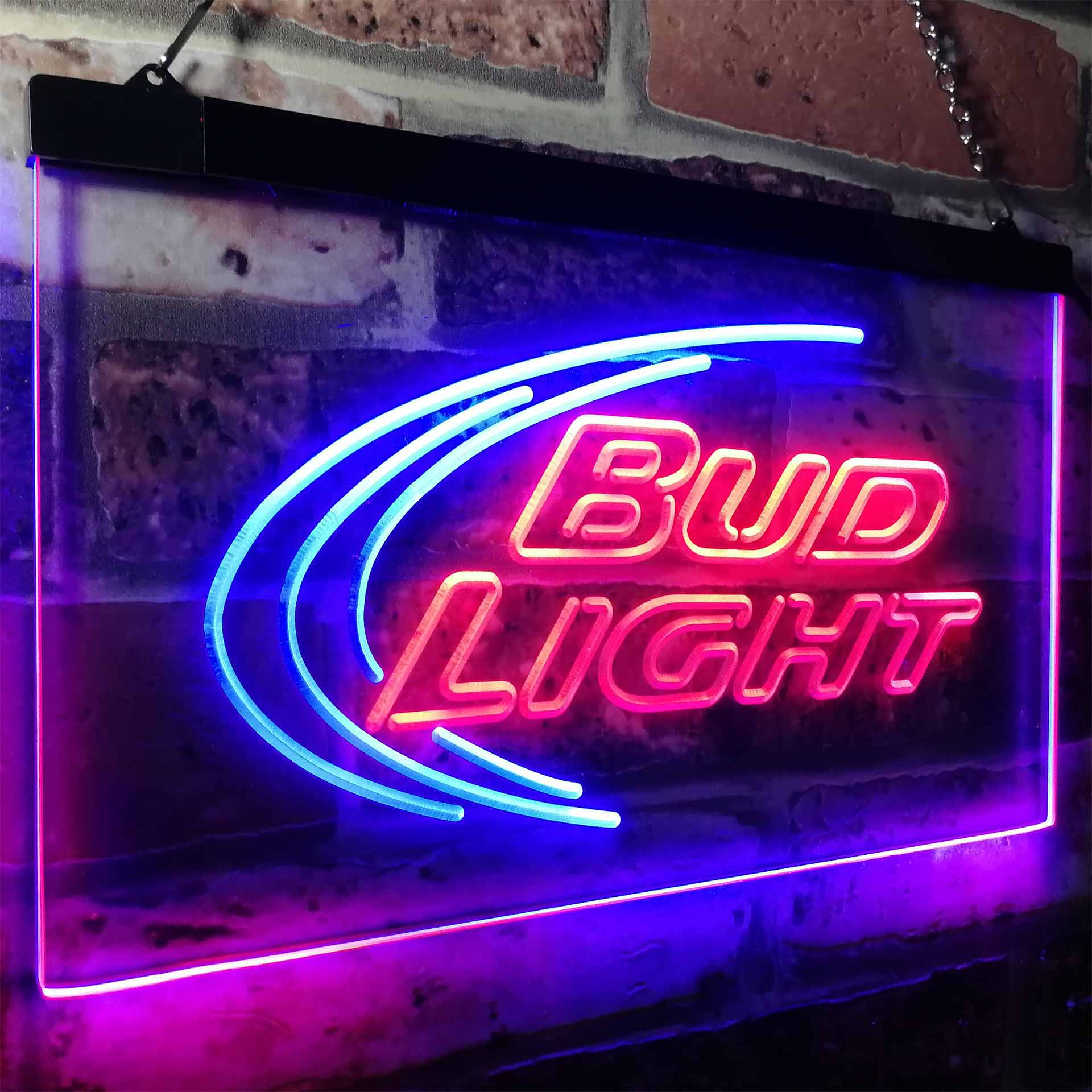 Bud Light Beer Ice Bar Neon LED Sign