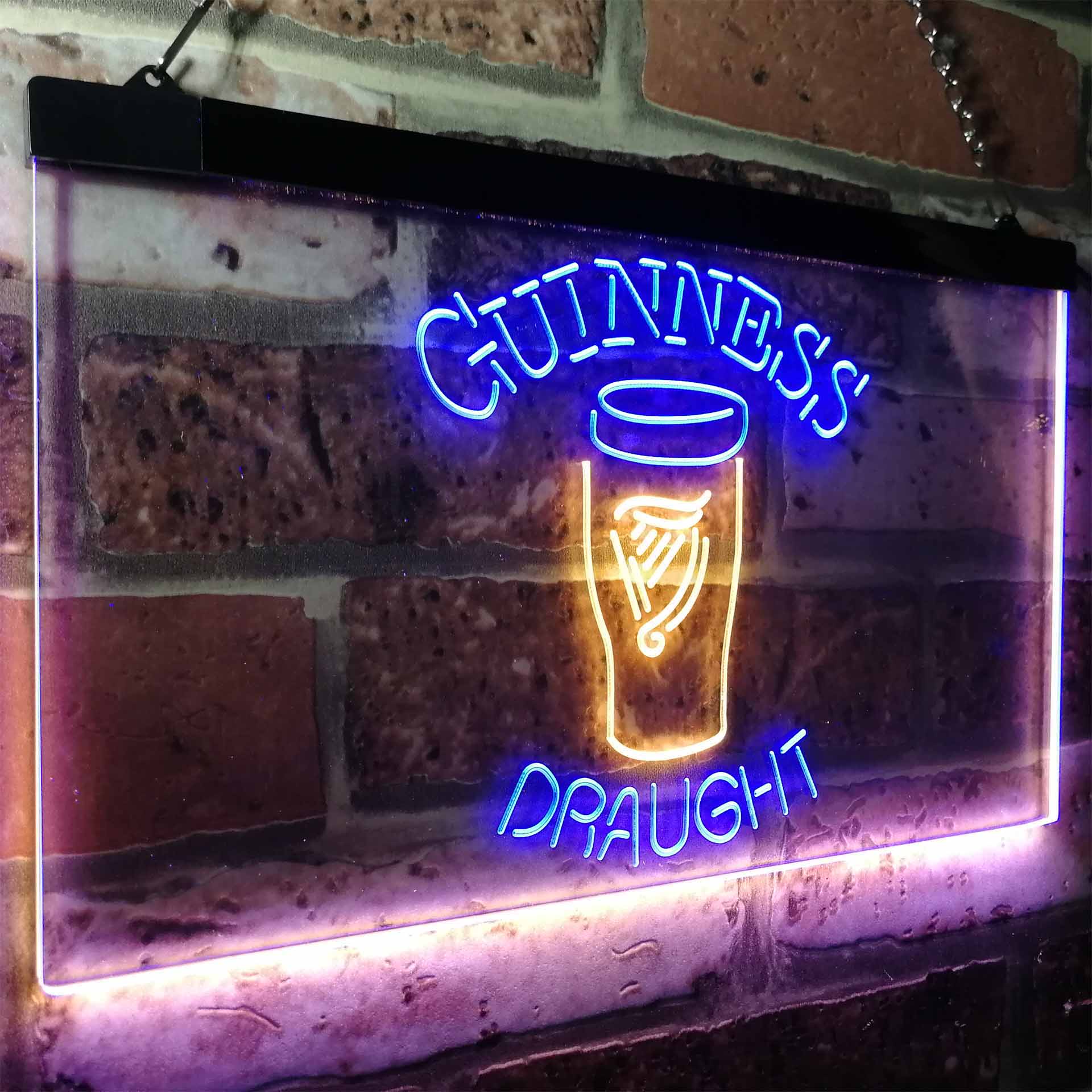 Guinness Draught Ale Beer Bar Neon LED Sign