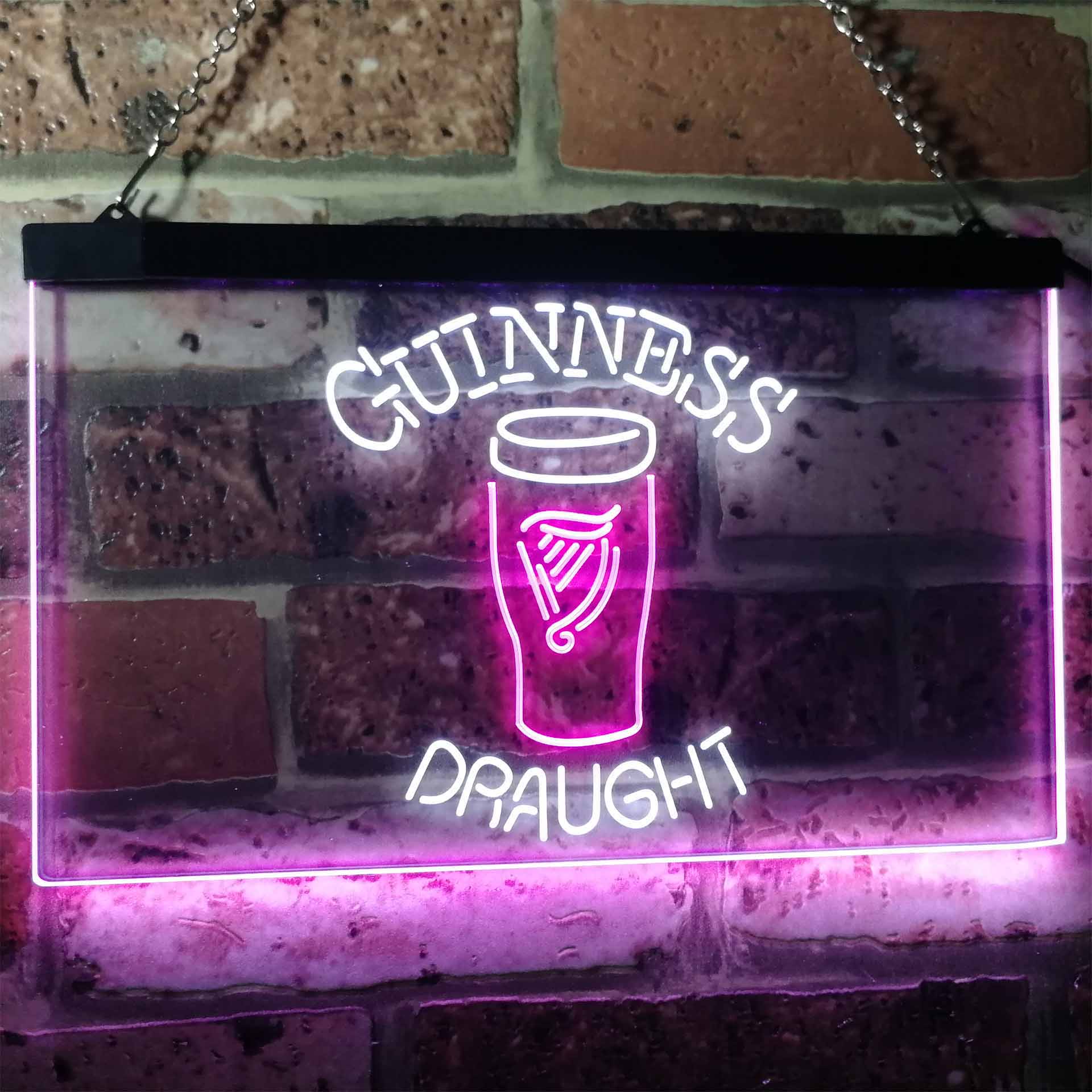 Guinness Draught Ale Beer Bar Neon LED Sign