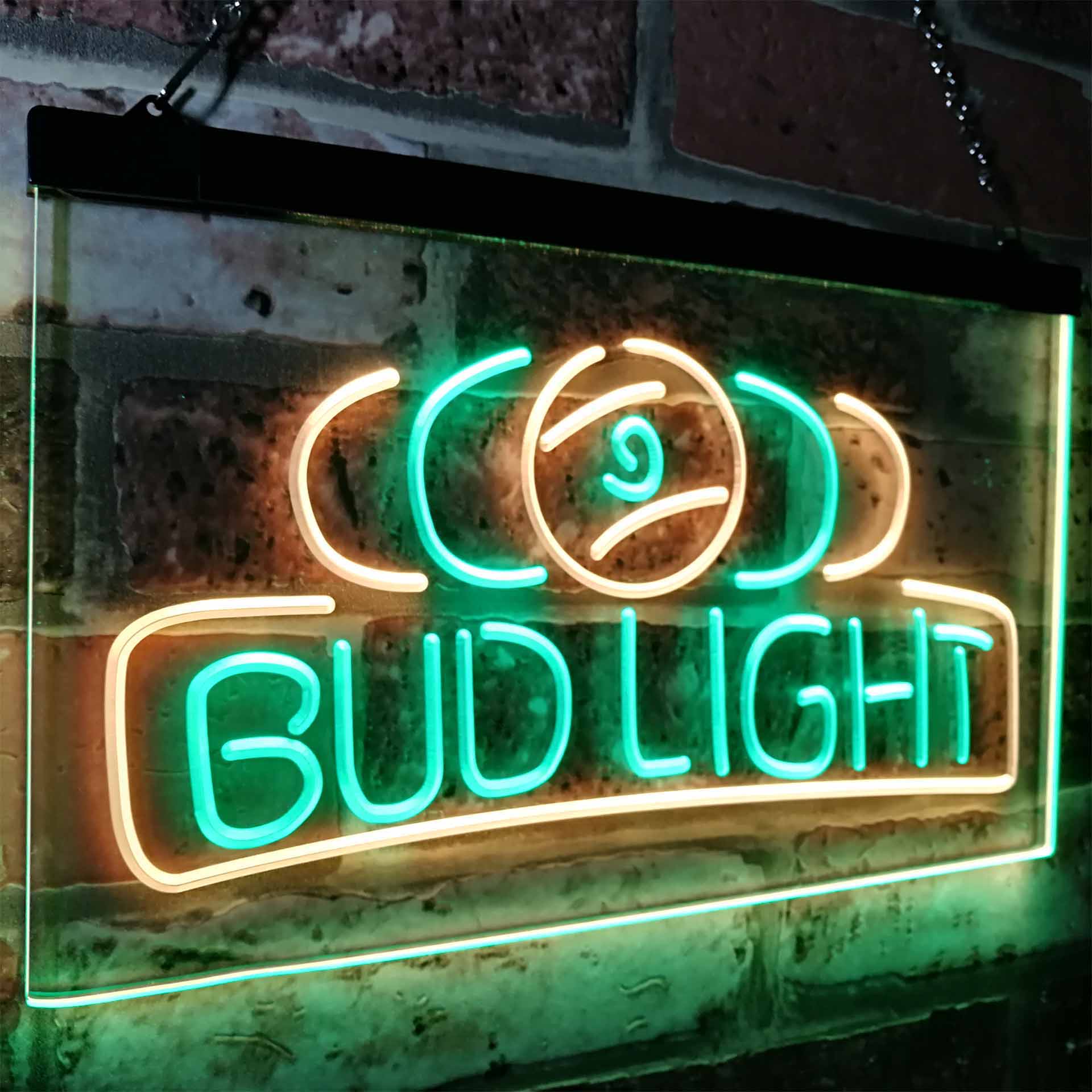 Bud Light Bud Light Pool Room 9 Ball Snooker Billiard Neon LED Sign