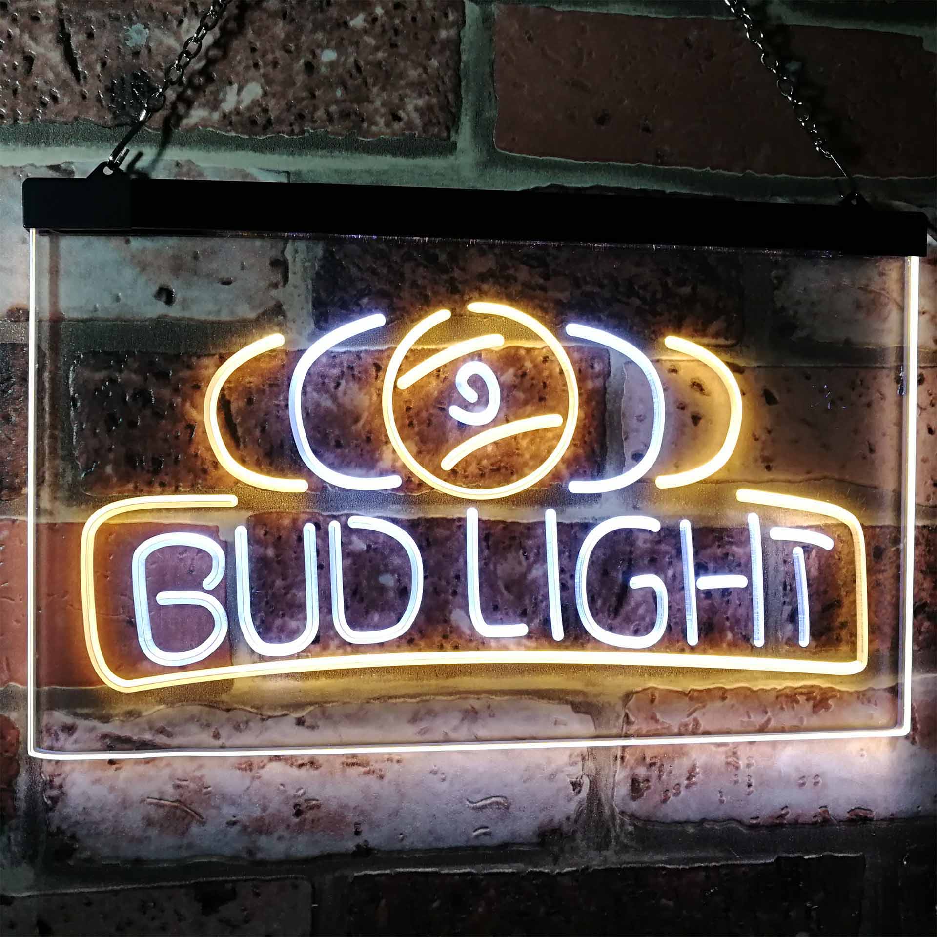Bud Light Bud Light Pool Room 9 Ball Snooker Billiard Neon LED Sign