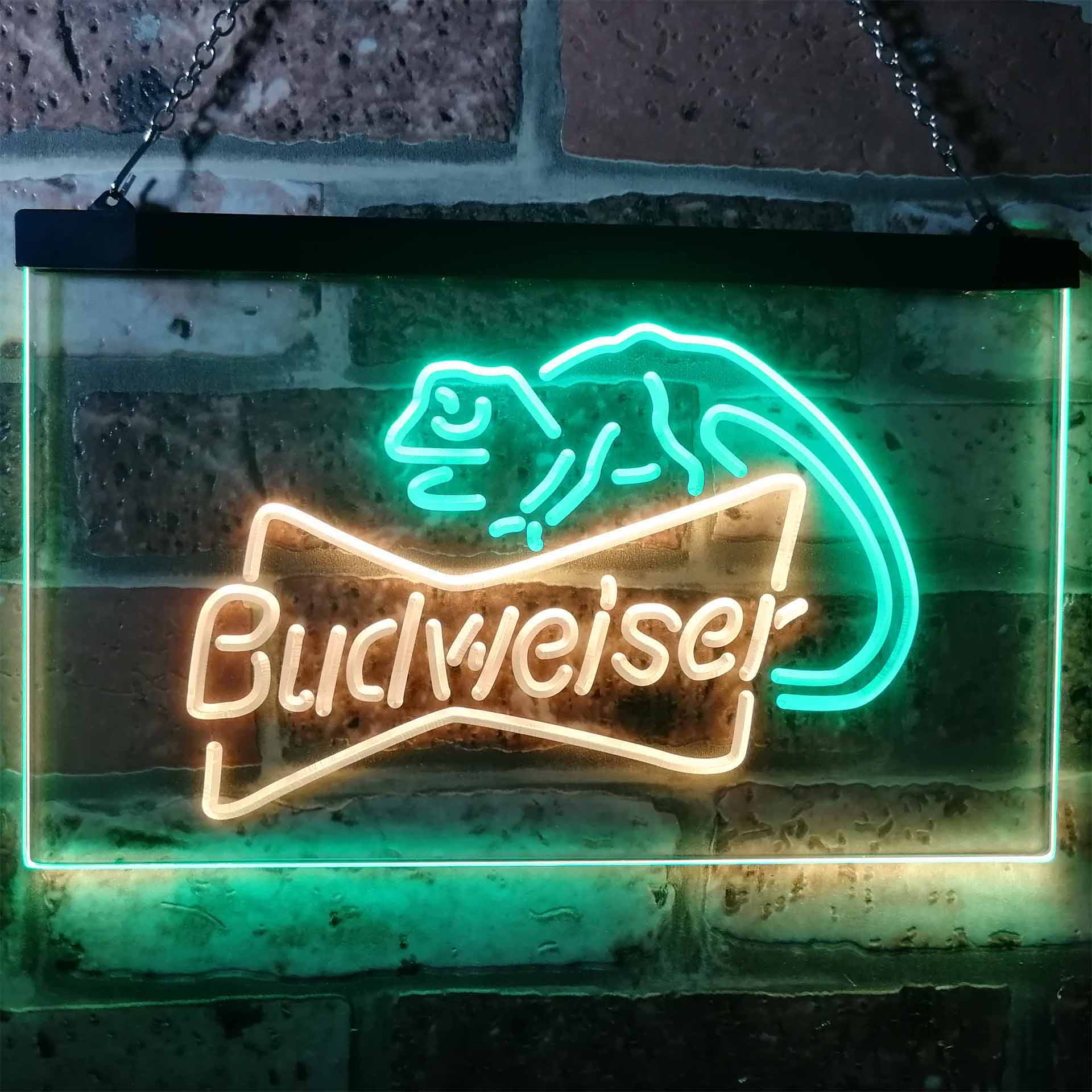 Budweiser Lizard Beer Bar Neon LED Sign