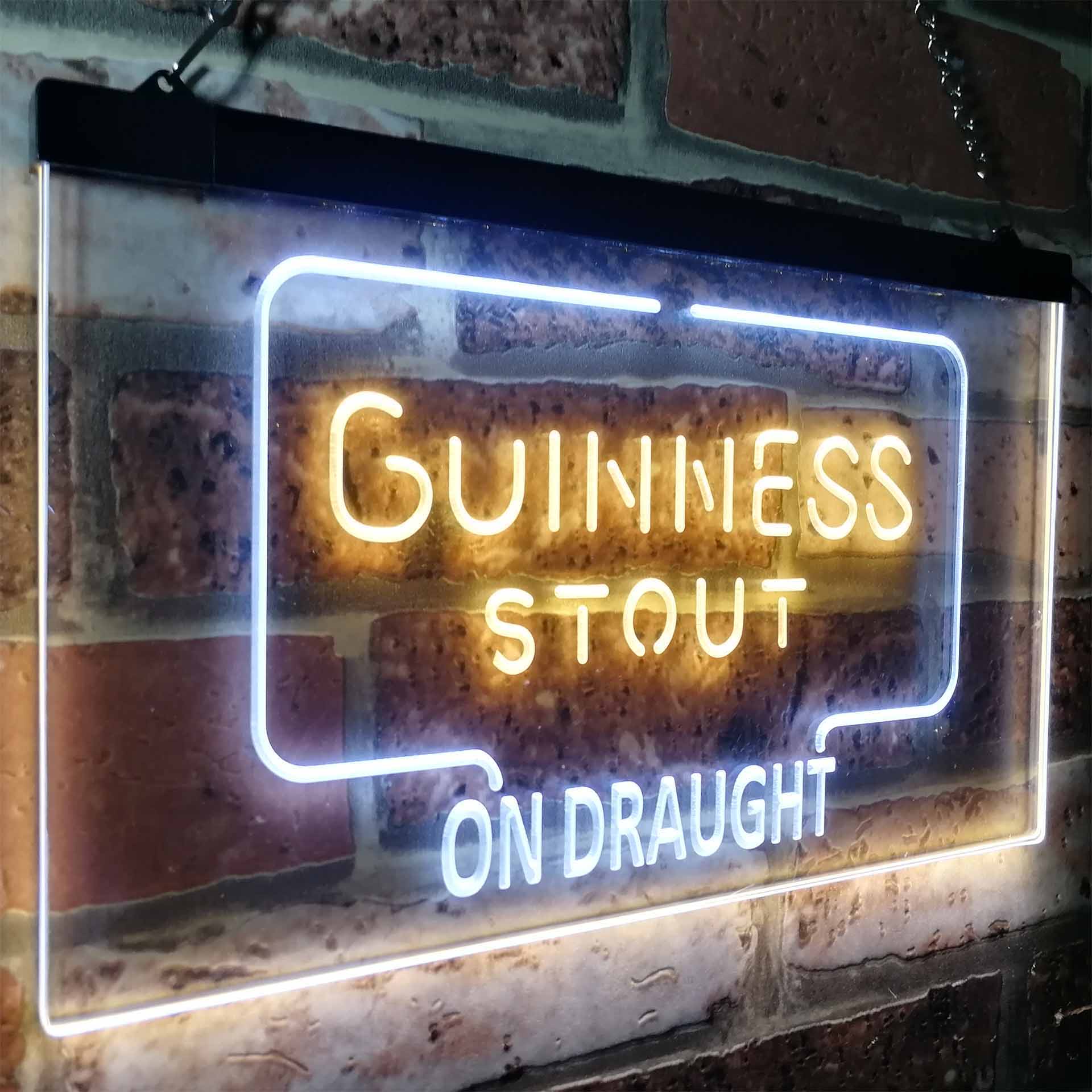 Guinness Dry Stout On Draught Beer Bar Decor Neon LED Sign