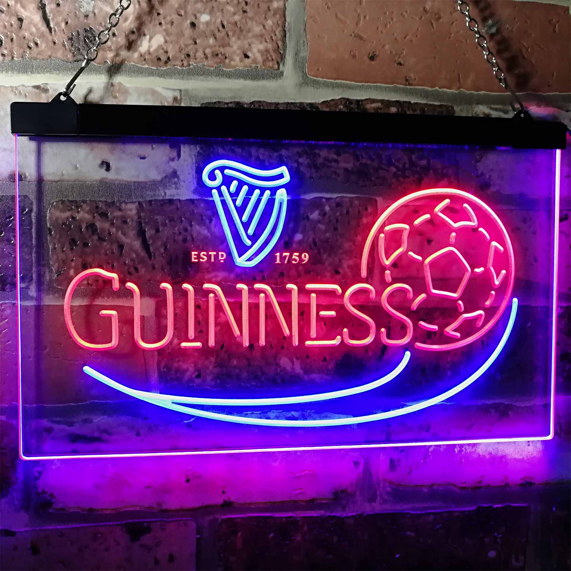 Guinness Soccer Football Beer Bar Decor Neon LED Sign