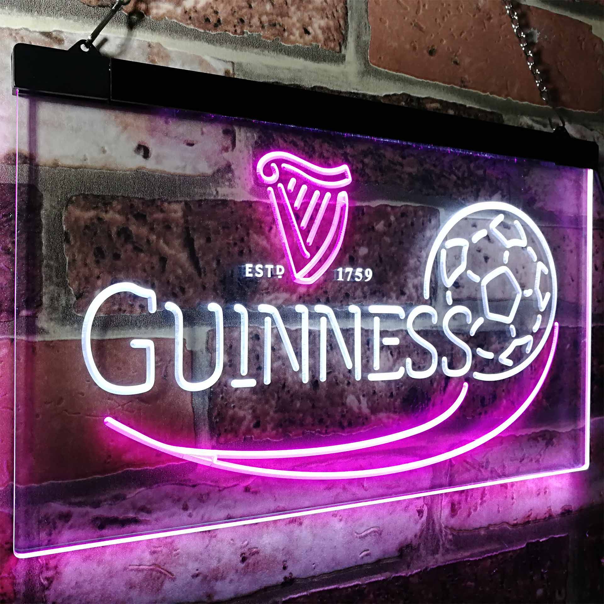 Guinness Soccer Football Beer Bar Decor Neon LED Sign