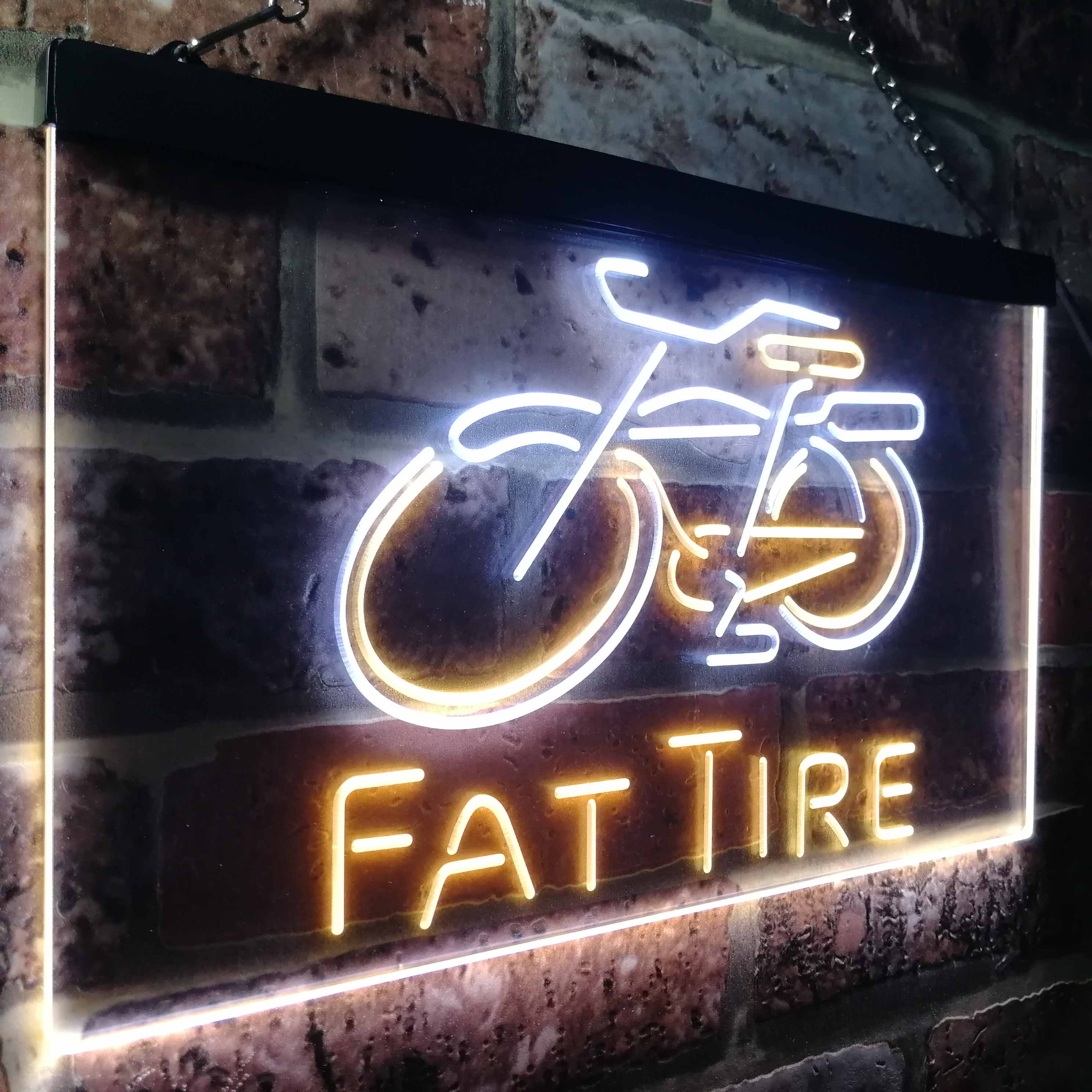 Fat Tire Beer Bar Club Man Cave Neon LED Sign