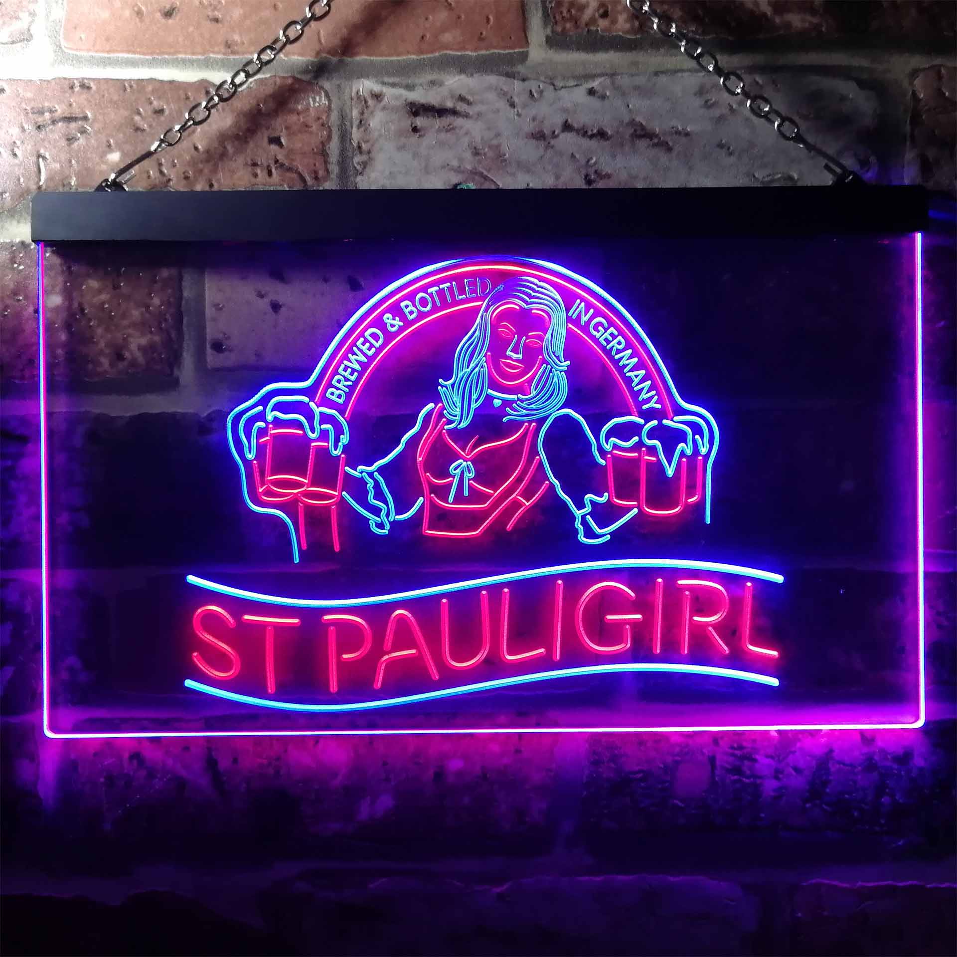 St. Paul Girl Beer Bar Man Cave Neon LED Sign