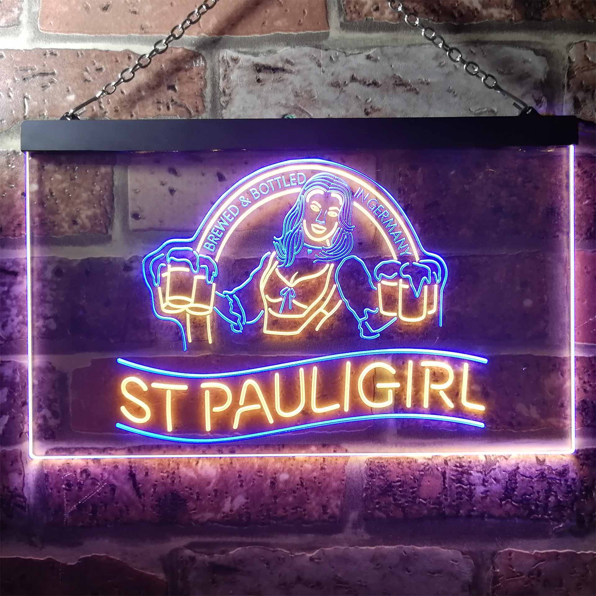 St. Paul Girl Beer Bar Man Cave Neon LED Sign