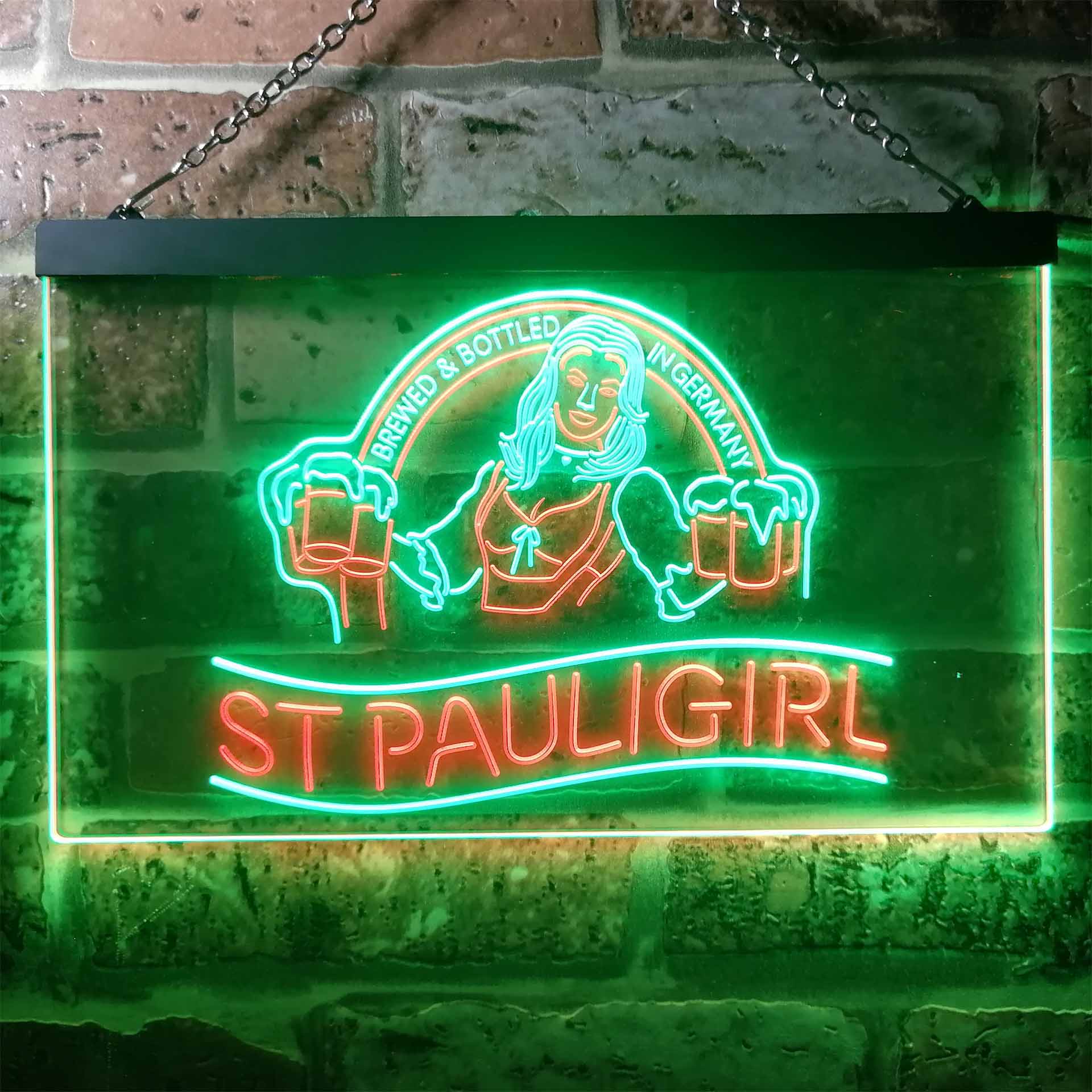 St. Paul Girl Beer Bar Man Cave Neon LED Sign