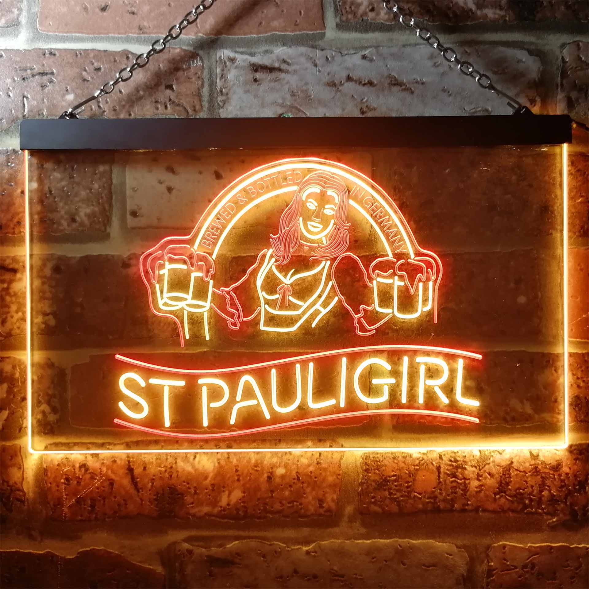 St. Paul Girl Beer Bar Man Cave Neon LED Sign