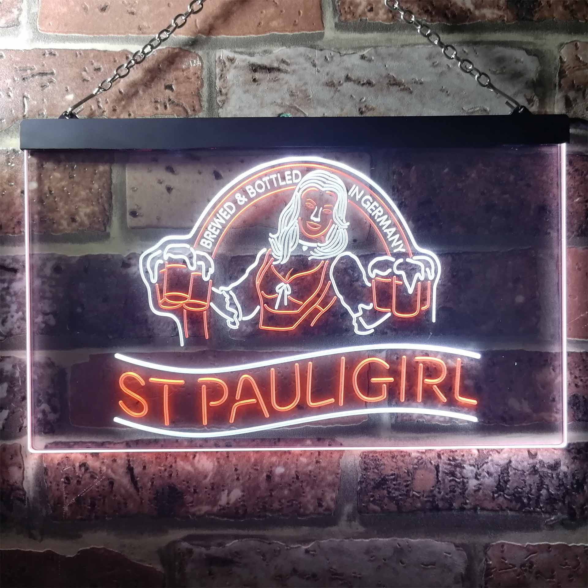 St. Paul Girl Beer Bar Man Cave Neon LED Sign