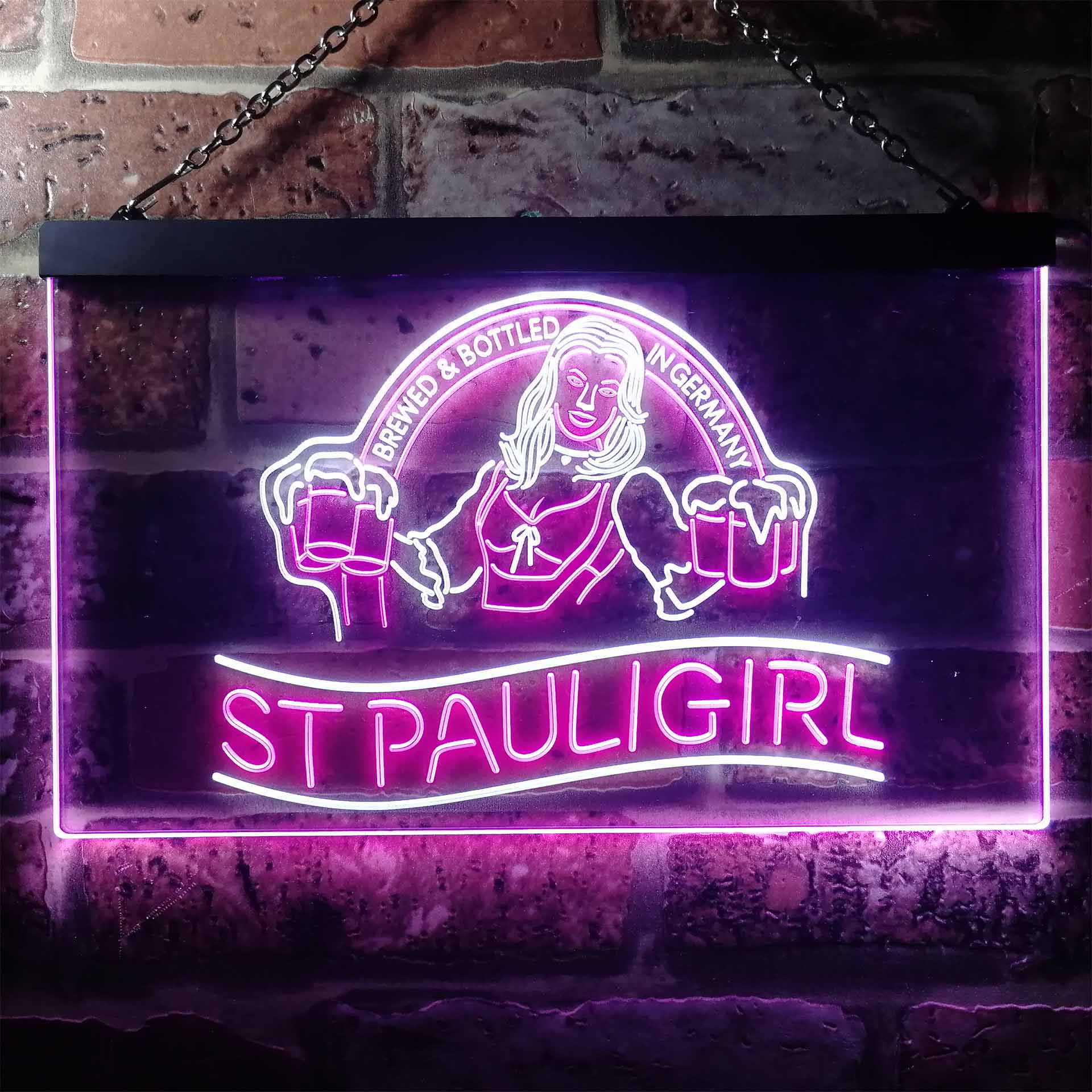 St. Paul Girl Beer Bar Man Cave Neon LED Sign