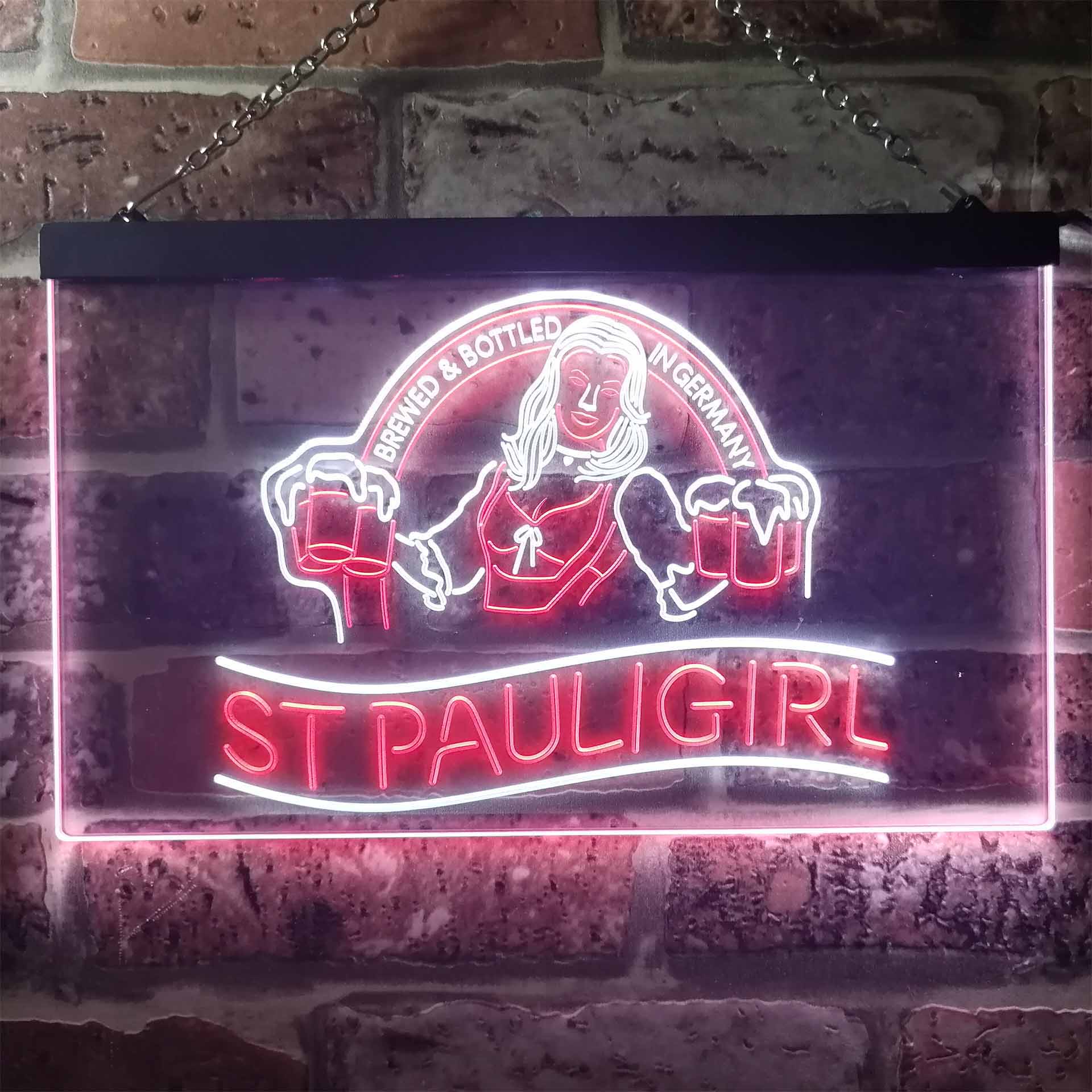 St. Paul Girl Beer Bar Man Cave Neon LED Sign