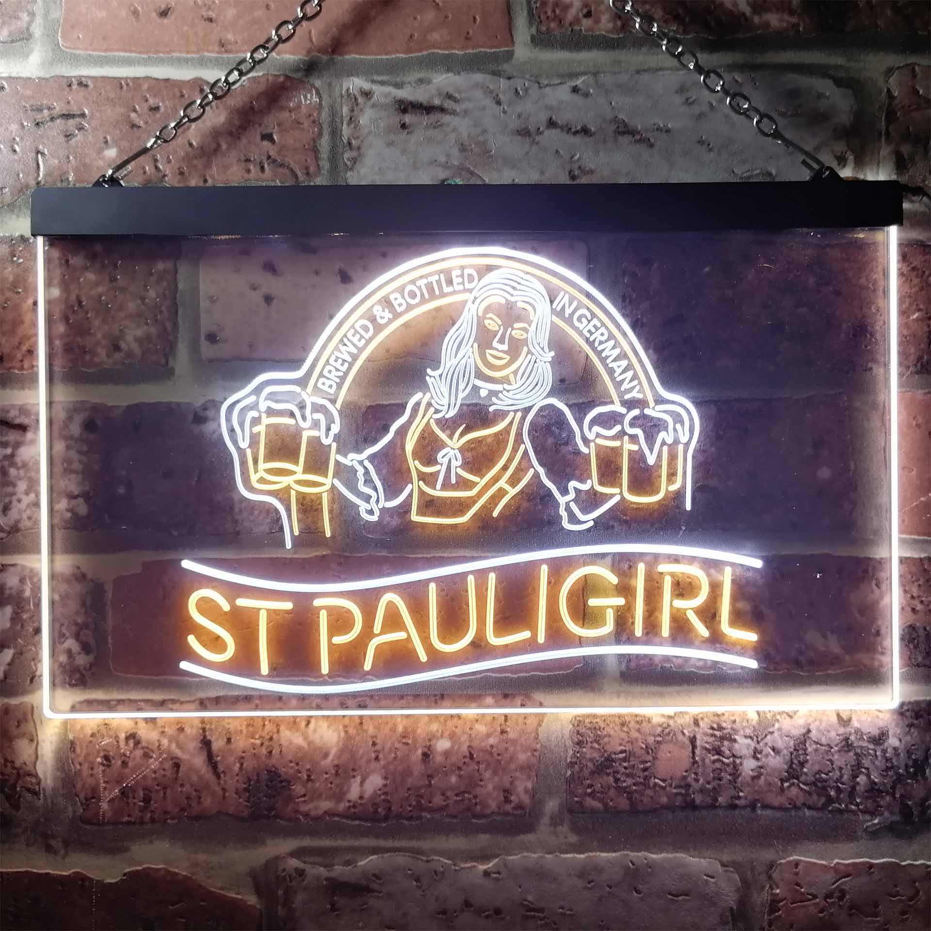 St. Paul Girl Beer Bar Man Cave Neon LED Sign